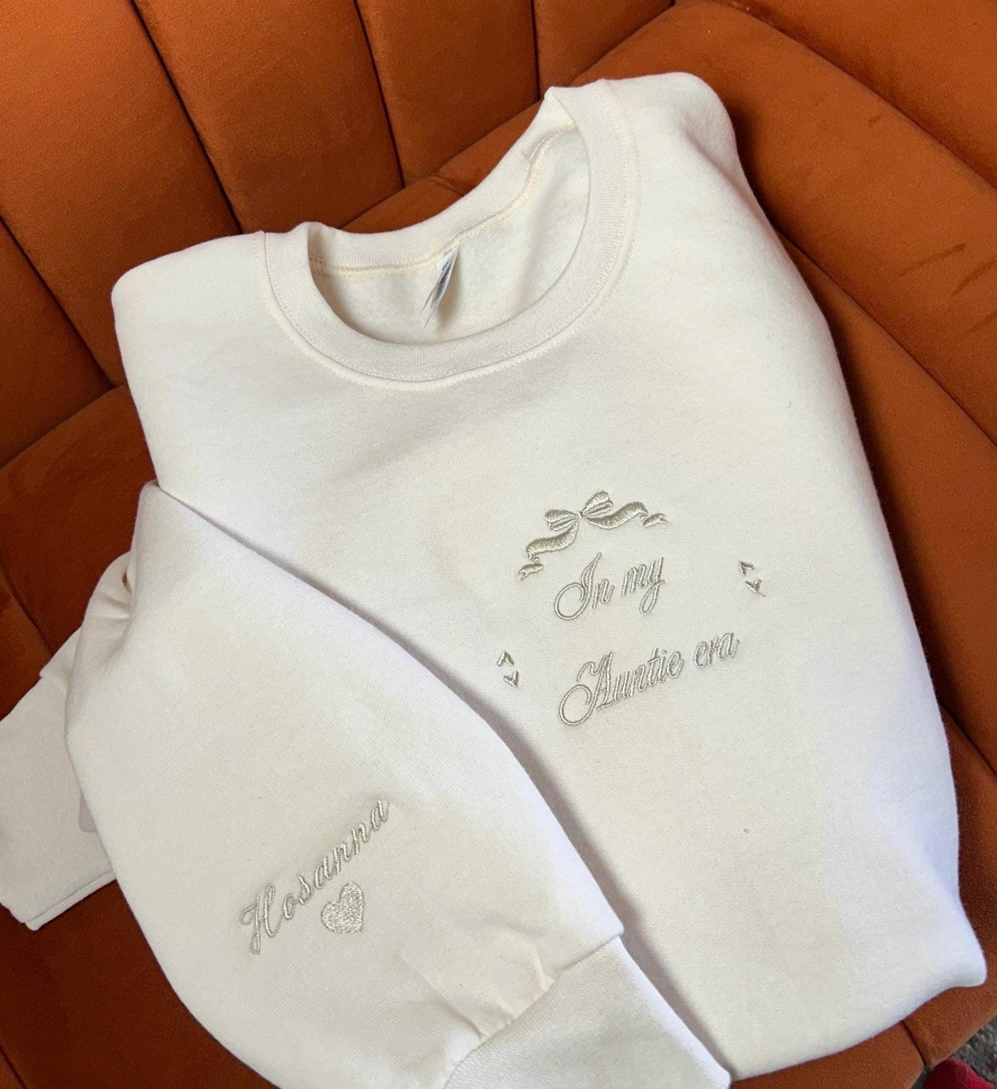 In My Auntie Era Embroidered Sweatshirt, Minimal Cozy Crewneck, Personalized Aunt Gift, Cute Aesthetic Pullover