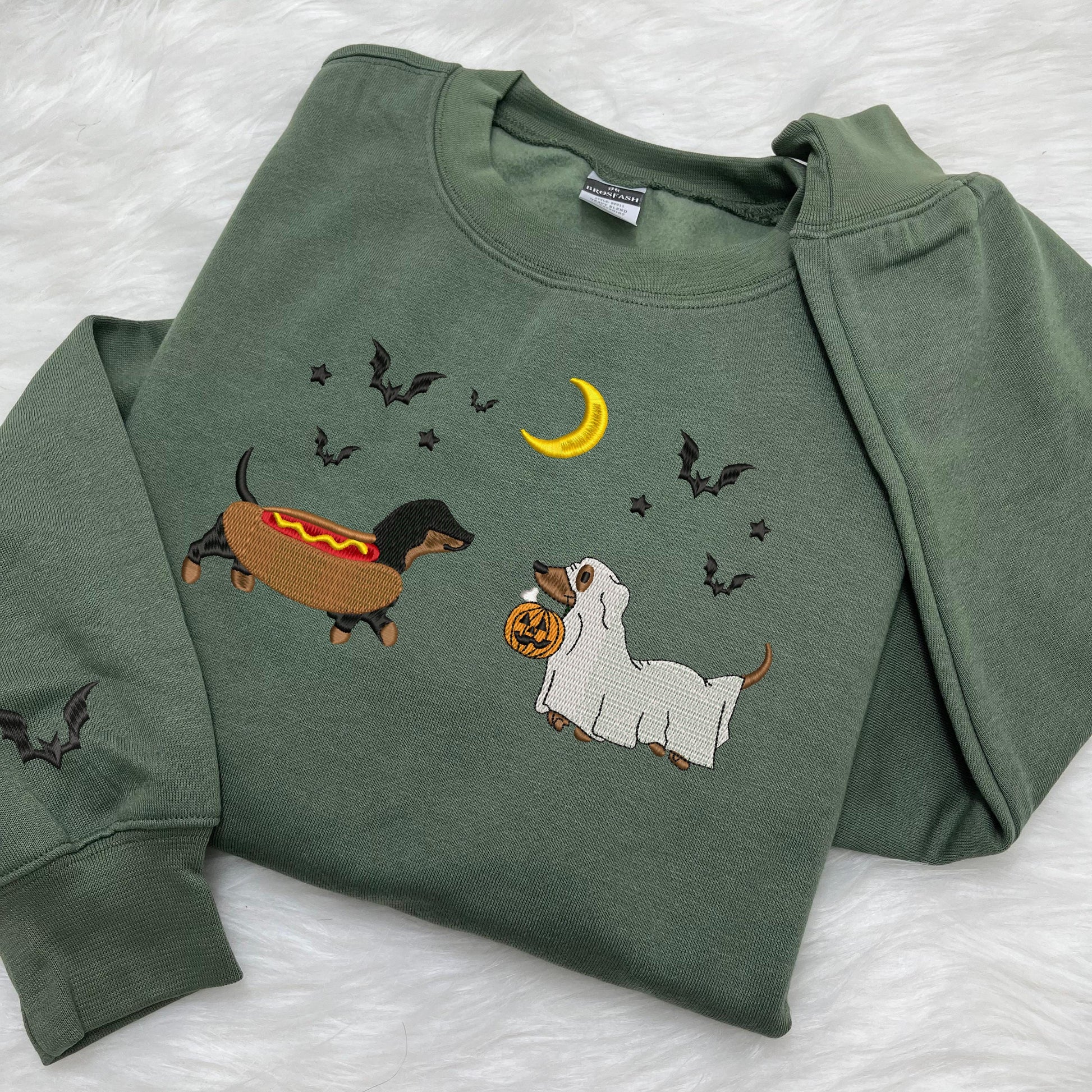 Halloween Embroidered Sweatshirt, Spooky Season Pup Crewneck, Halloween Pet Sweatshirt, Halloween Party Cute Shirt For Dog Lovers