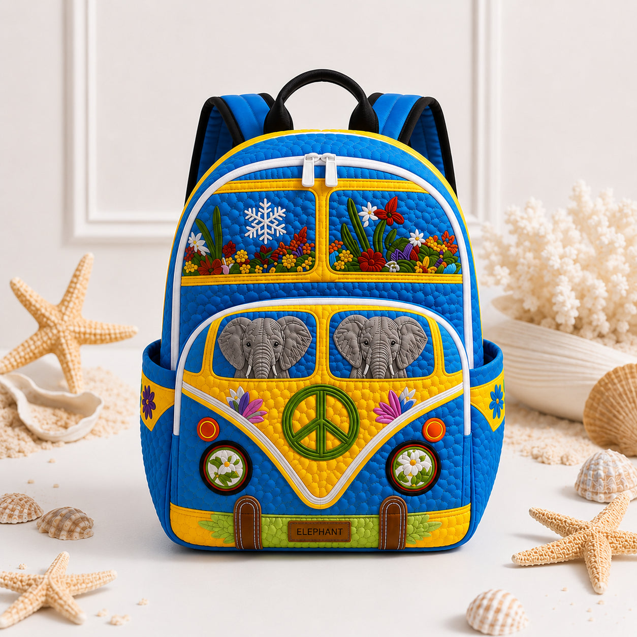 Camper Car Quilted Backpack, Camper Van Backpack, Mini Travel Bag, School Bag, Back To School Backpack QBP18