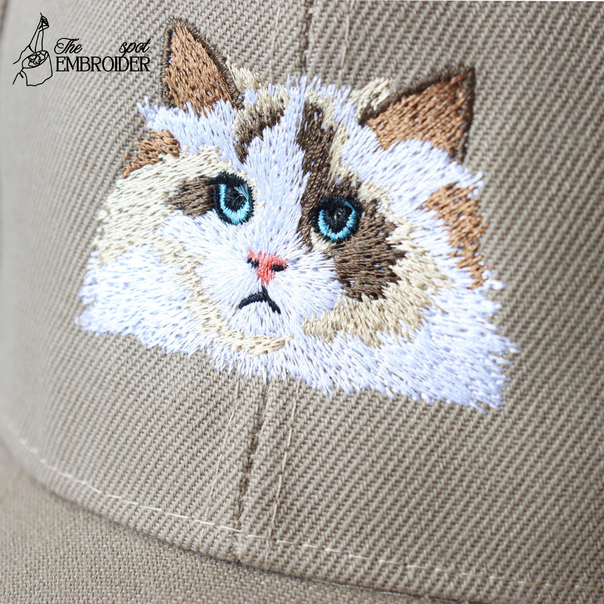 Custom EMBROIDERED Pet Hat Using Pet Photo, Personalized Cat Hat, Custom Cat Hat, Custom Pet Cap Cat Hat.