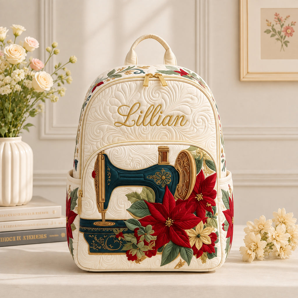 Sewing Machine Quilted Backpack, Sewing Backpack, Mini Travel Bag, School Bag, Back To School Backpack QBP19