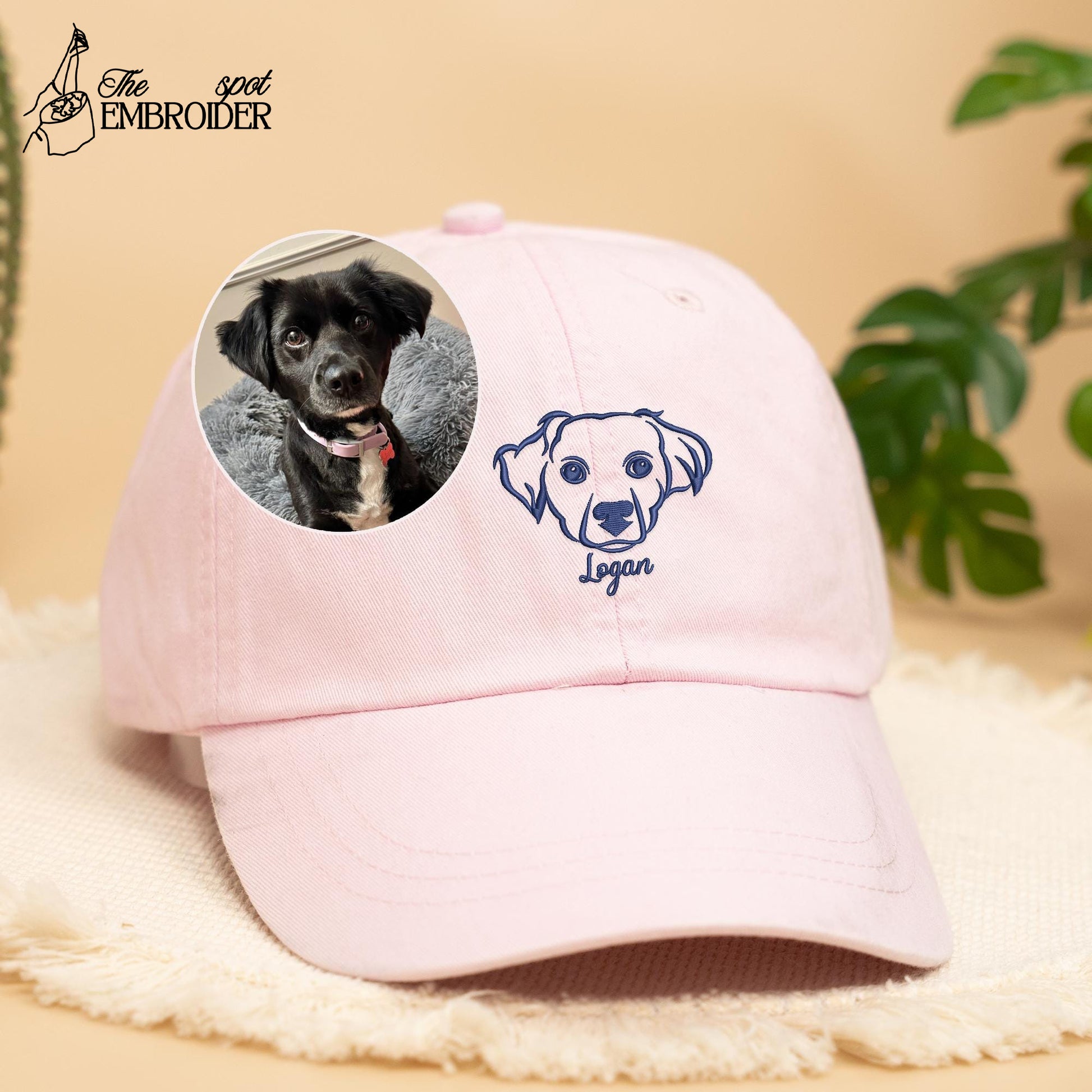 Custom EMBROIDERED Pet Hat Using Pet Photo, Personalized Dog Hat, Pet Cap Cat Hat, Custom Dog Baseball Cap, Dog Baseball Cap, Father's Day Gift