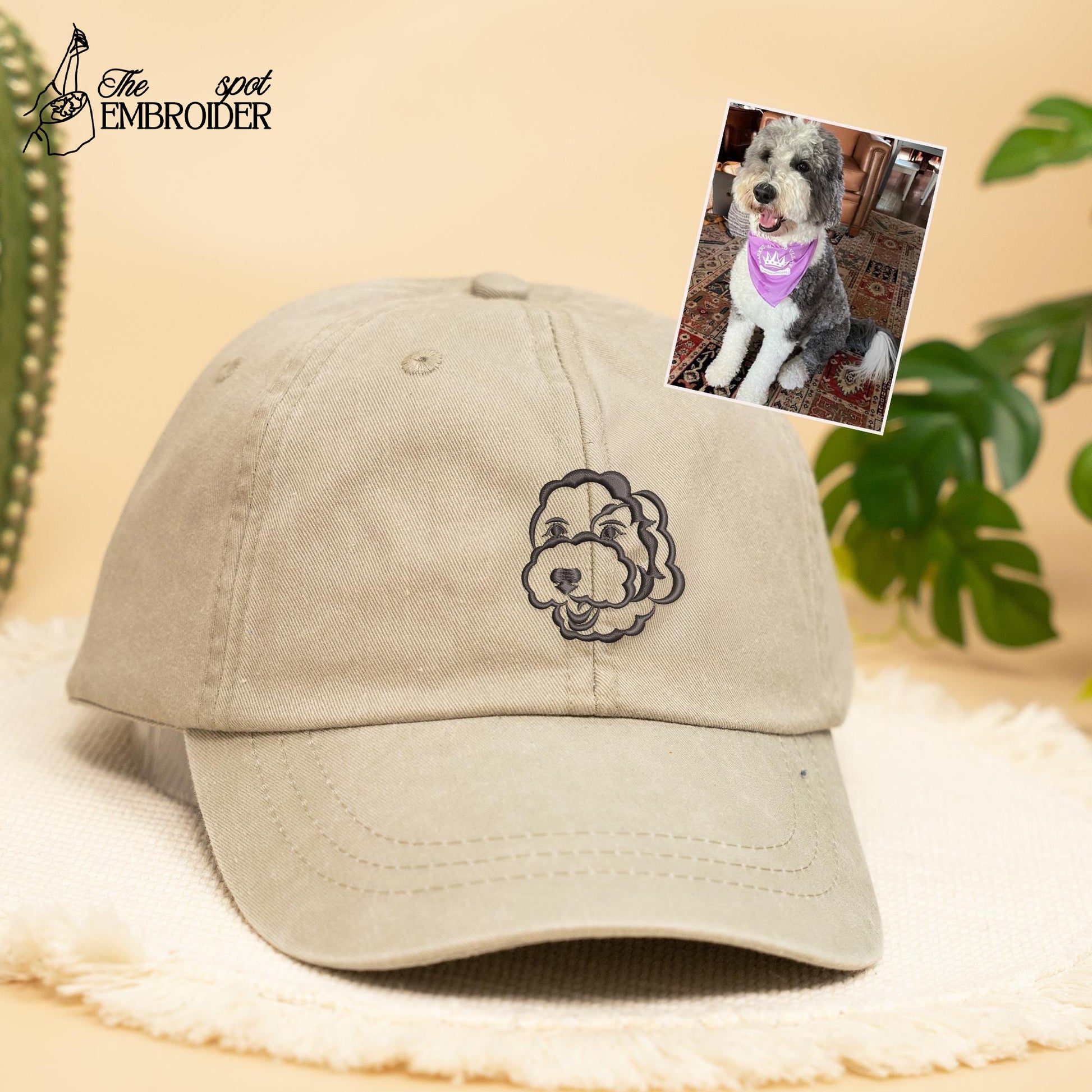 Custom EMBROIDERED Pet Hat Using Pet Photo, Personalized Dog Hat, Pet Cap Cat Hat, Custom Dog Baseball Cap, Dog Baseball Cap, Father's Day Gift