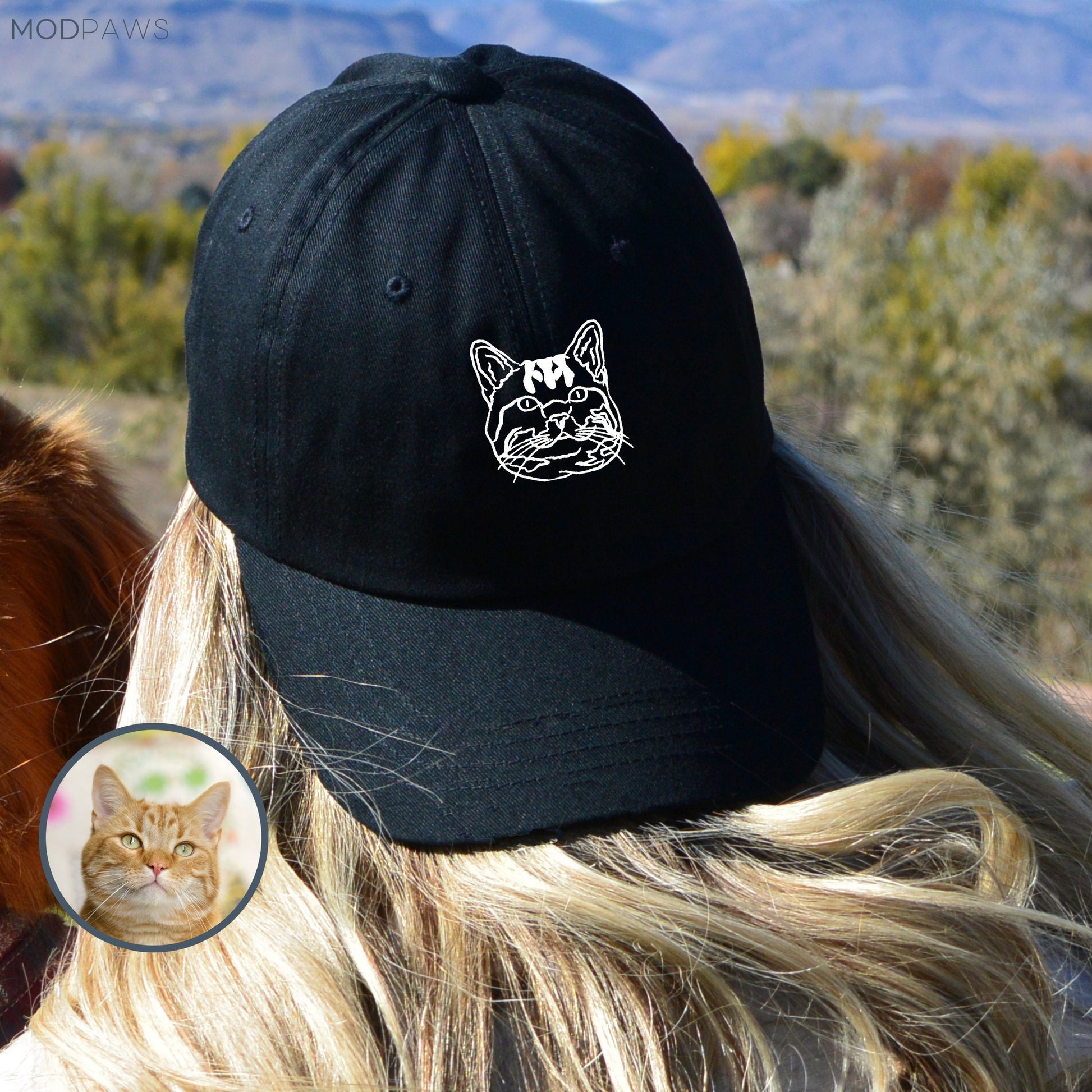 Custom EMBROIDERED Pet Hat Using Pet Photo, Personalized Cat Hat, Pet Cap Cat Hat, Custom Cat Baseball Cap, Cat Baseball Cap, Father's Day Gift