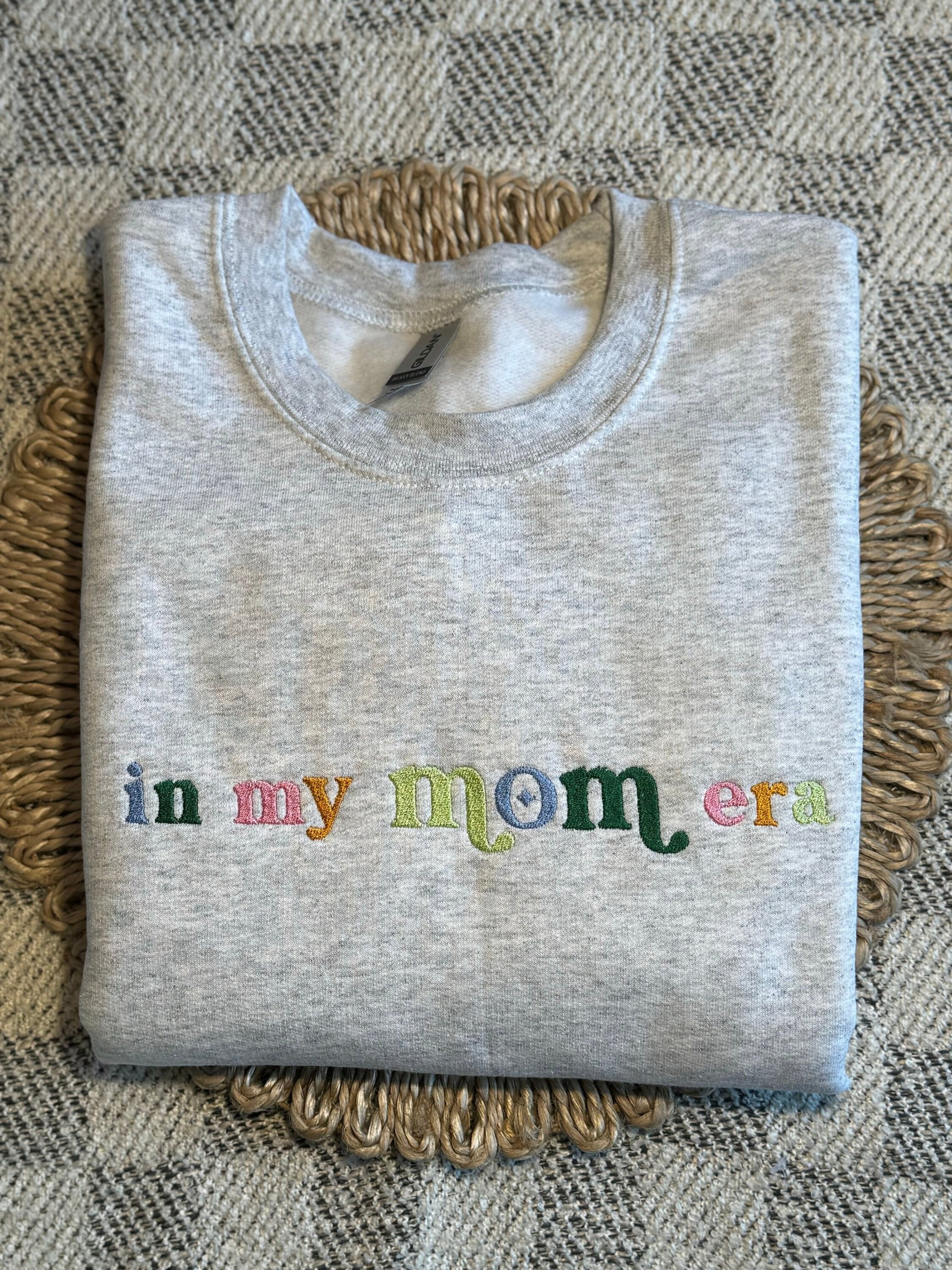 In My Mom Era Embroidered Sweatshirt, Mama Embroidered Crewneck, Mama Shirt, Trendy Mom Apparel, Embroidered Mother's Day Gift
