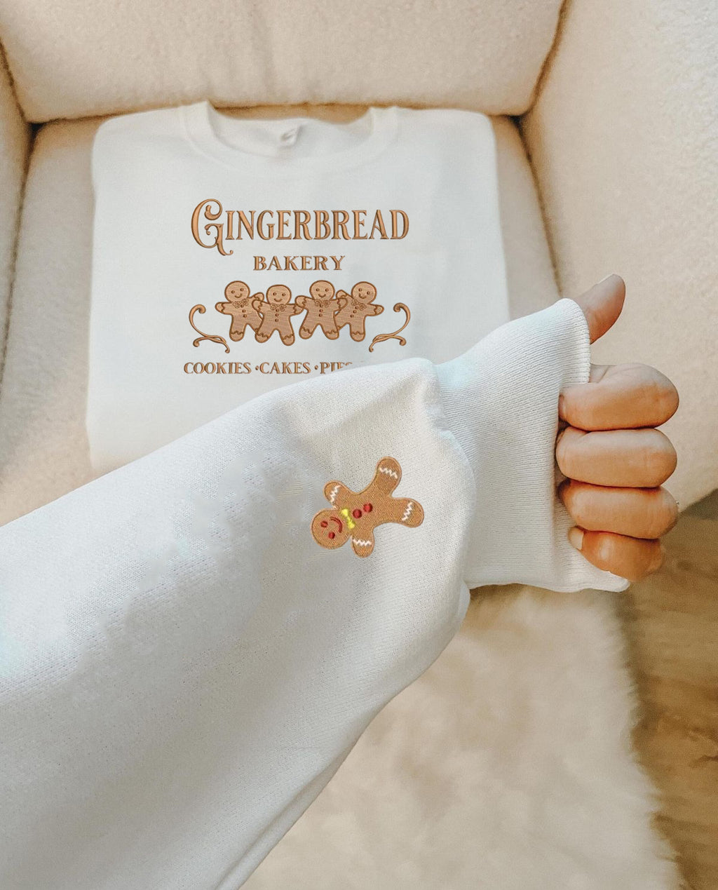 Christmas Gingerbread Bakery Embroidered Sweatshirt, Gingerbread Holiday Sweater, Embroidered Christmas Sweatshirt, Christmas Gift