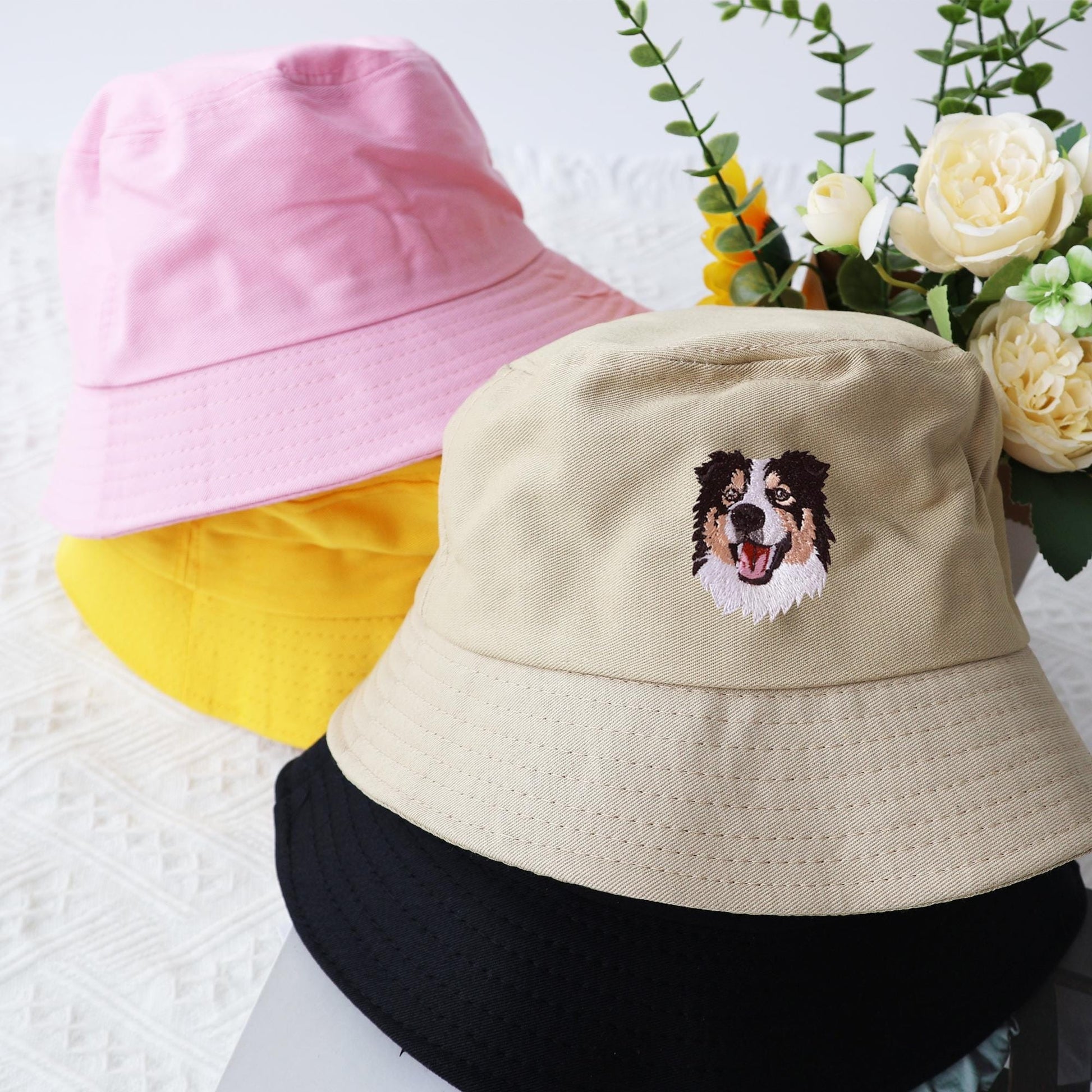 Your Dog Bucket Hat Custom, Embroidered Hat Using Pet Photo, Personalized Dog Hat Custom, Dog Bucket Hat