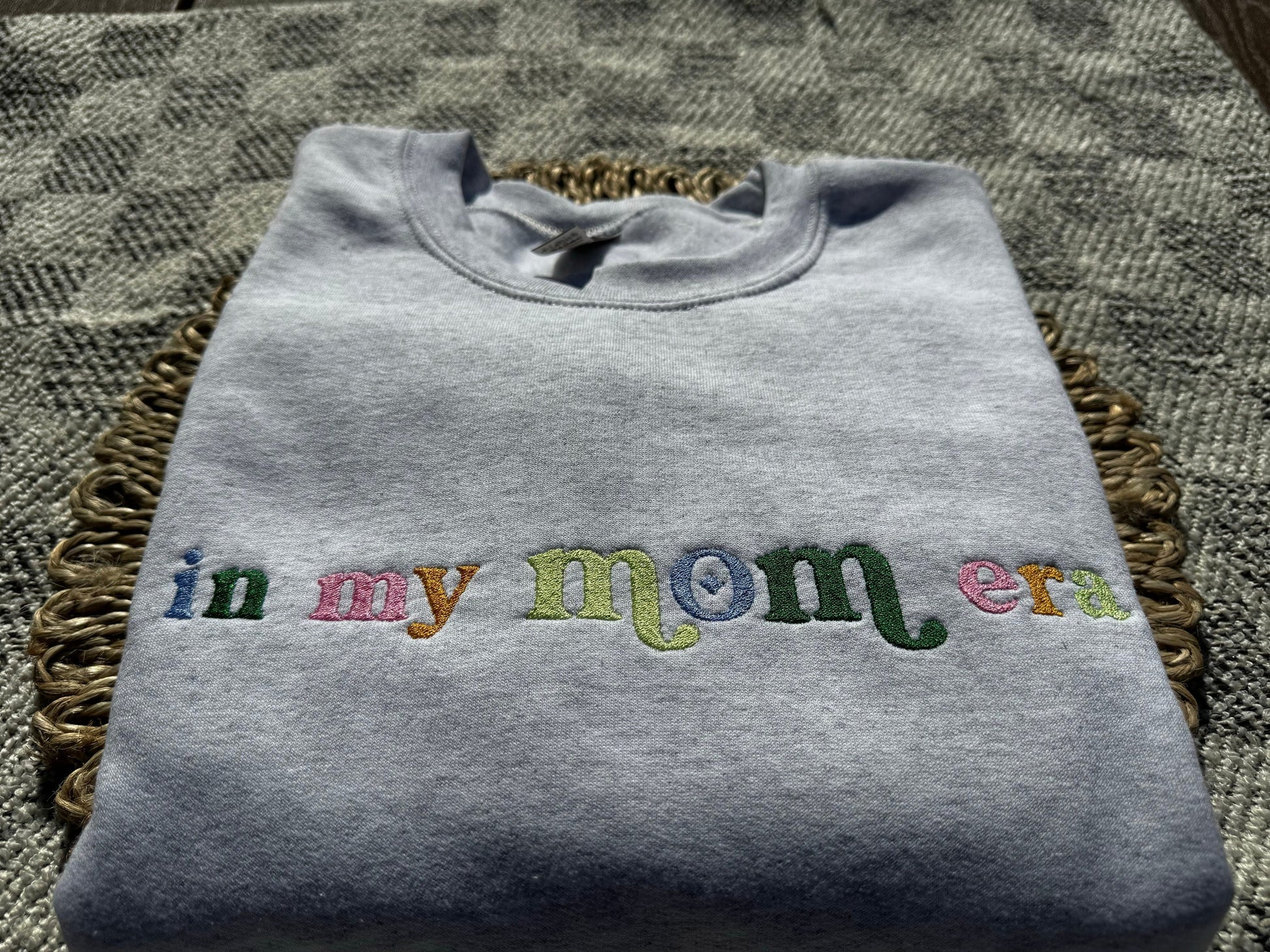 In My Mom Era Embroidered Sweatshirt, Mama Embroidered Crewneck, Mama Shirt, Trendy Mom Apparel, Embroidered Mother's Day Gift