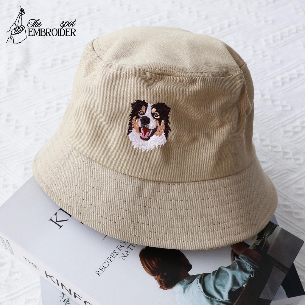 Your Dog Bucket Hat Custom, Embroidered Hat Using Pet Photo, Personalized Dog Hat Custom, Dog Bucket Hat