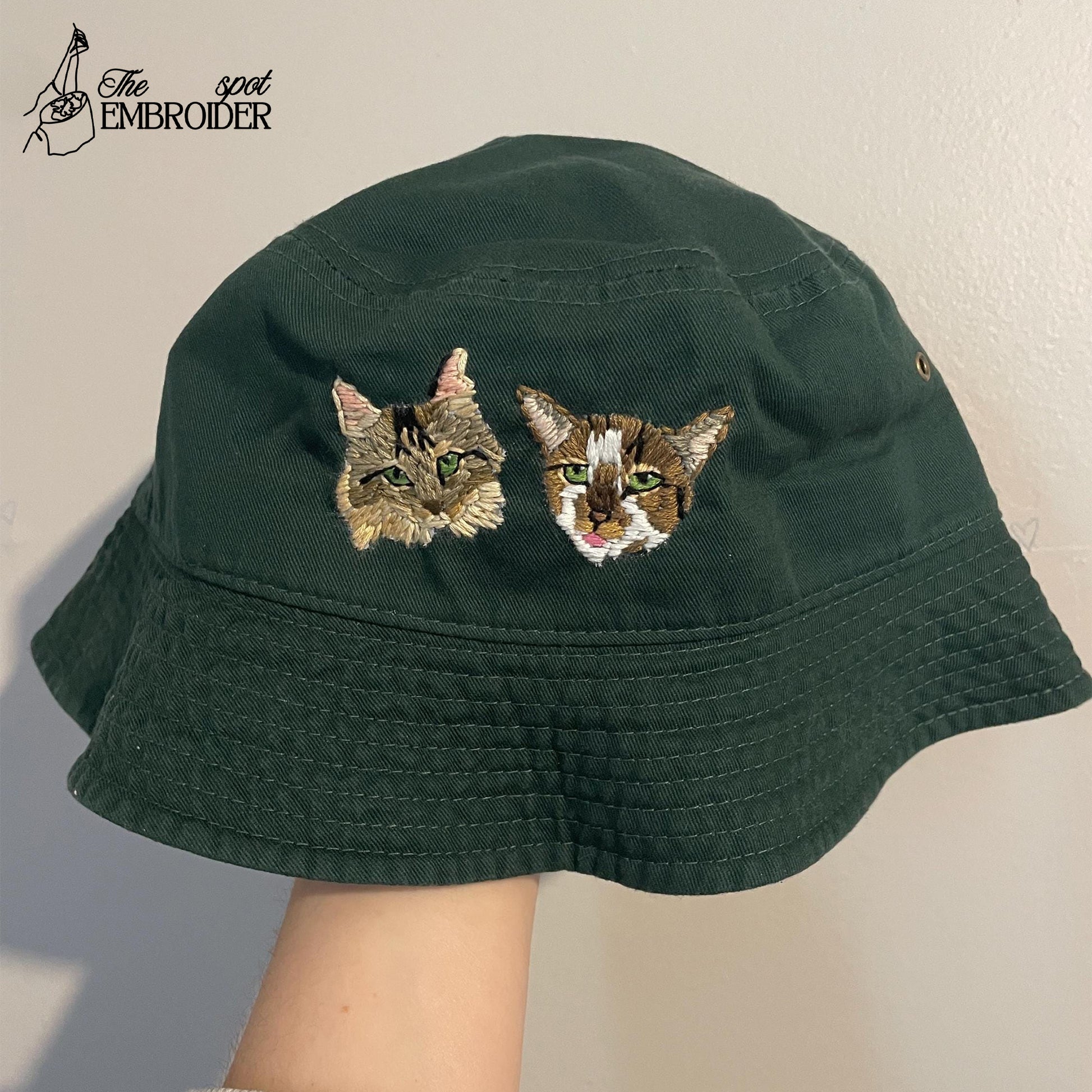 Your Cat Bucket Hat Custom, Embroidered Hat Using Pet Photo, Personalized Cat Hat Custom, Cat Bucket Hat