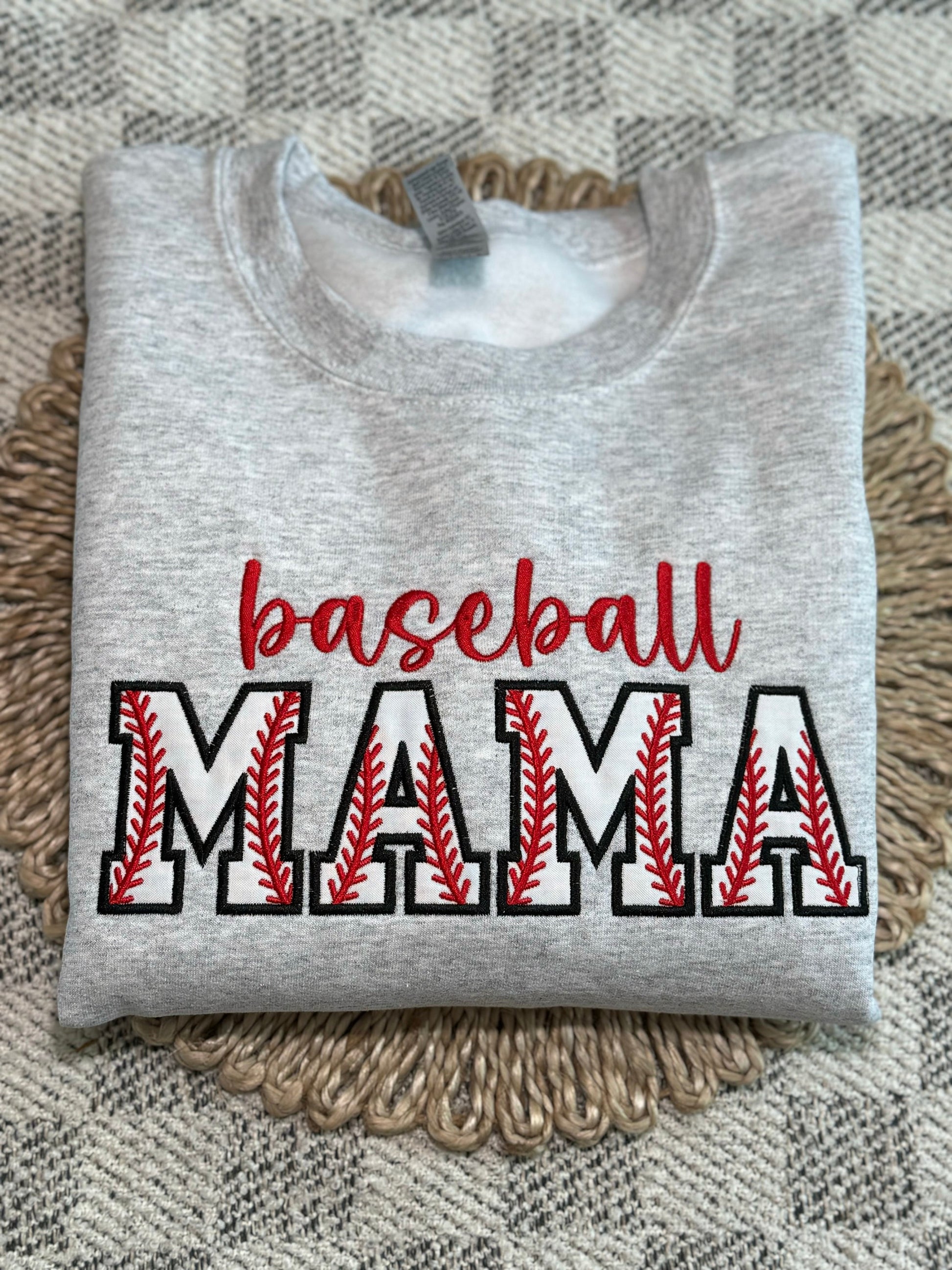 Baseball Mom Sweatshirt Embroidered, Custom Baseball Mama Shirt, Embroidered Baseball Fan Shirt, Sports Mama Sweatshirt, Sports Mom Gift