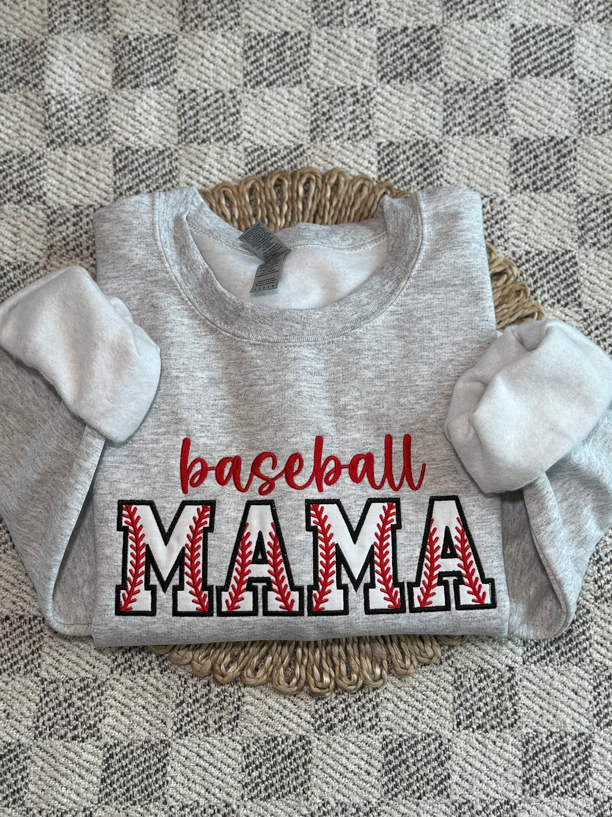Baseball Mom Sweatshirt Embroidered, Custom Baseball Mama Shirt, Embroidered Baseball Fan Shirt, Sports Mama Sweatshirt, Sports Mom Gift