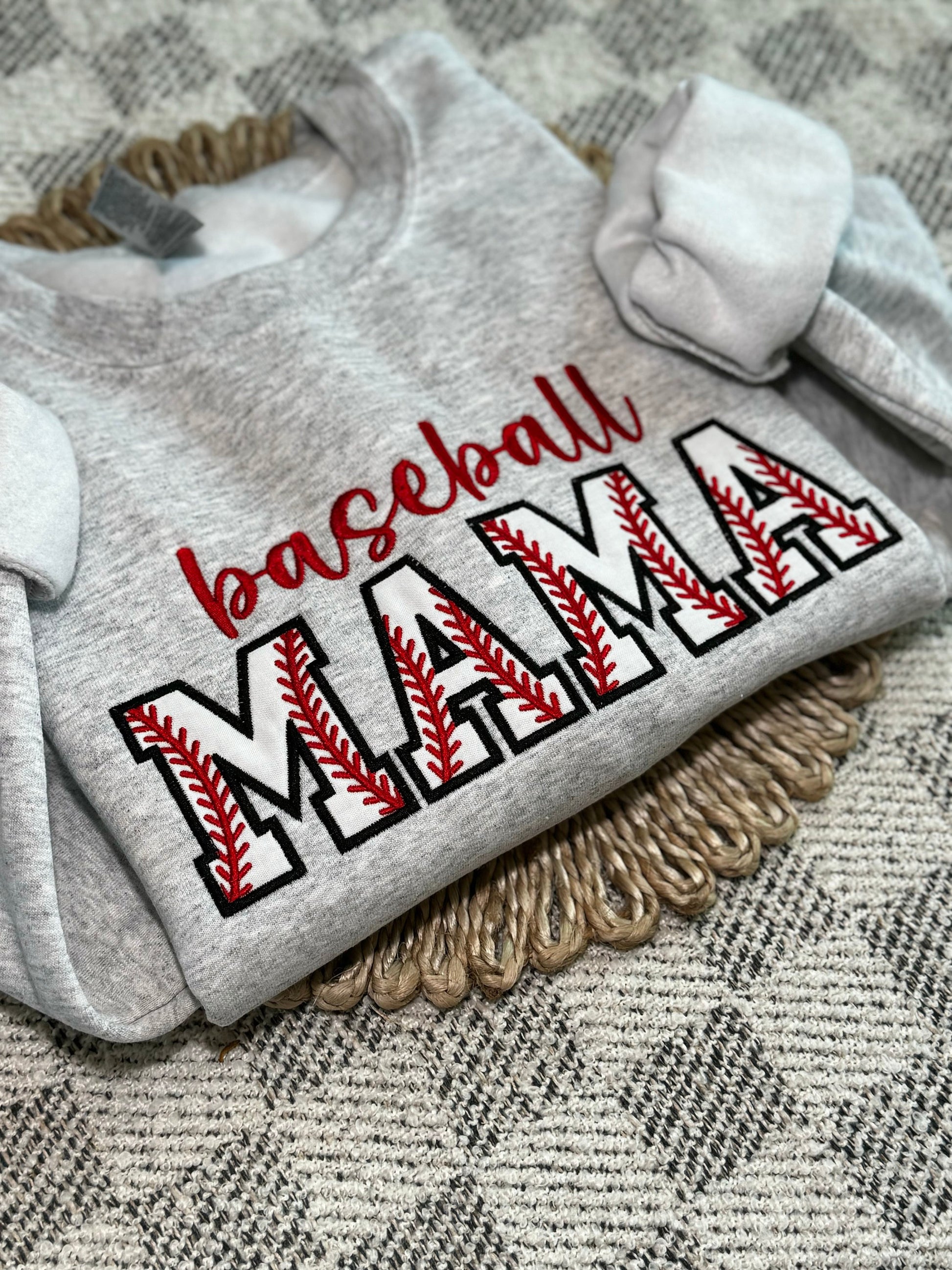 Baseball Mom Sweatshirt Embroidered, Custom Baseball Mama Shirt, Embroidered Baseball Fan Shirt, Sports Mama Sweatshirt, Sports Mom Gift