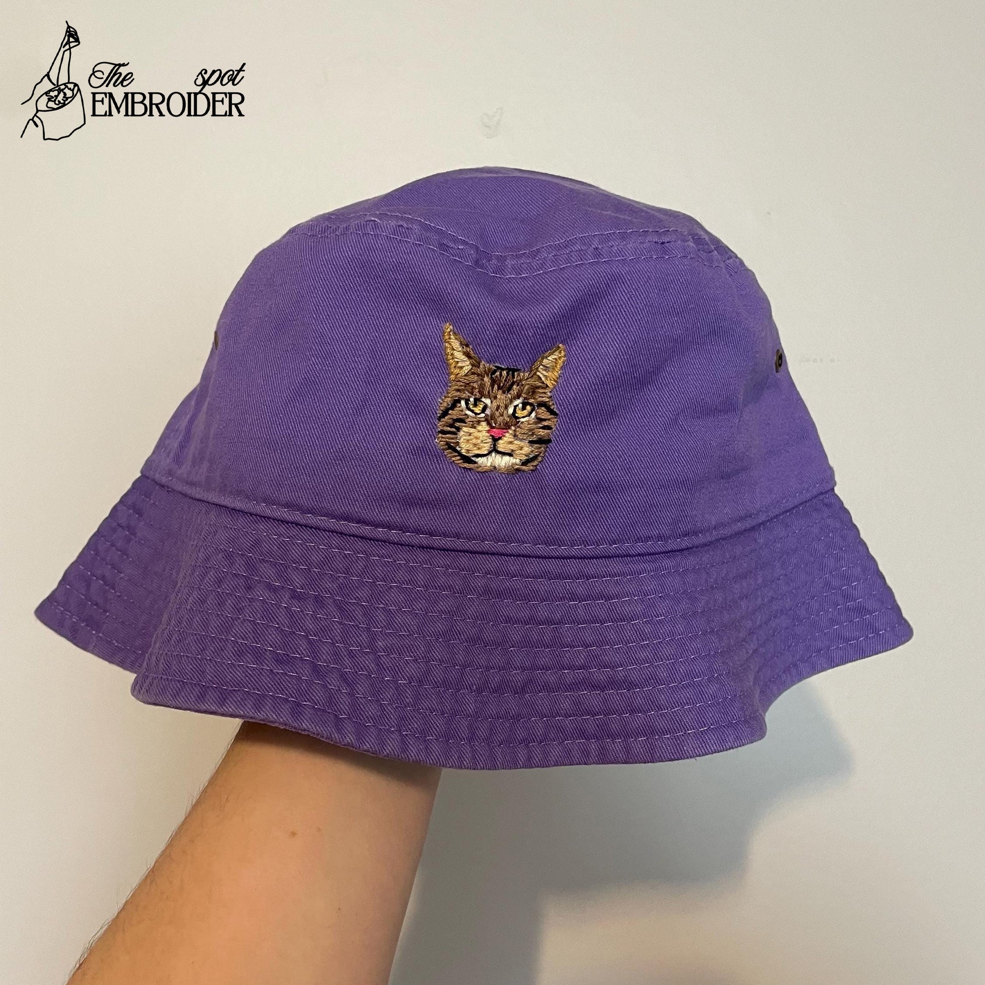 Your Cat Bucket Hat Custom, Embroidered Hat Using Pet Photo, Personalized Cat Hat Custom, Cat Bucket Hat