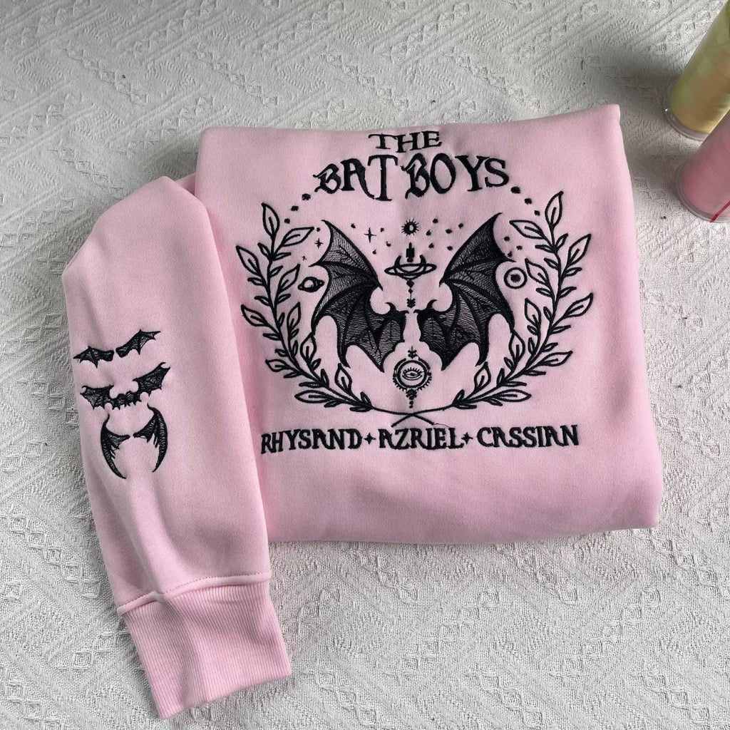 Bat Boys Embroidered Sweatshirt, Acotar Velaris Hoodie, Bookish Fan Gift