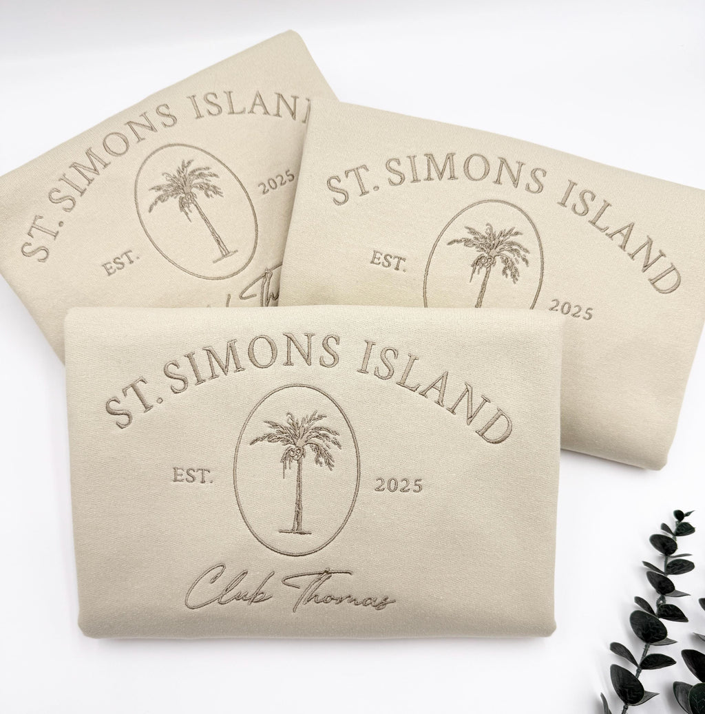 Custom Embroidered Bachelorette Sweatshirt: Charleston Social Club Wedding Favors