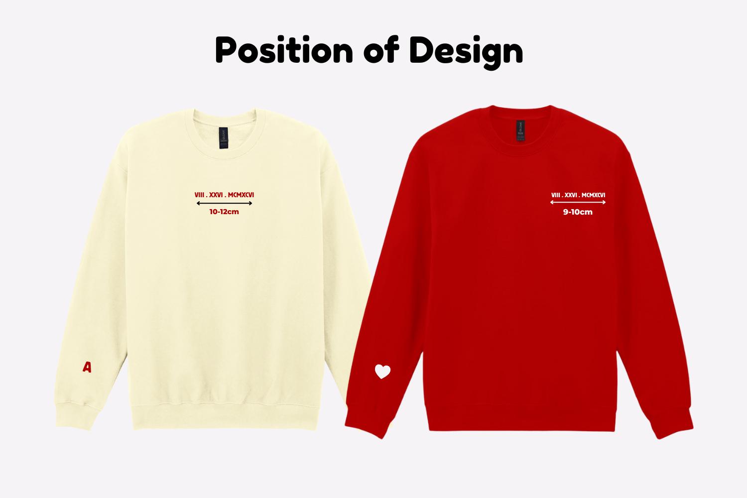 Embroidered Anniversary Date Sweatshirt, Roman Numerals Couples Jumper, Couple Matching Gift, Anniversaries, Valentines Day