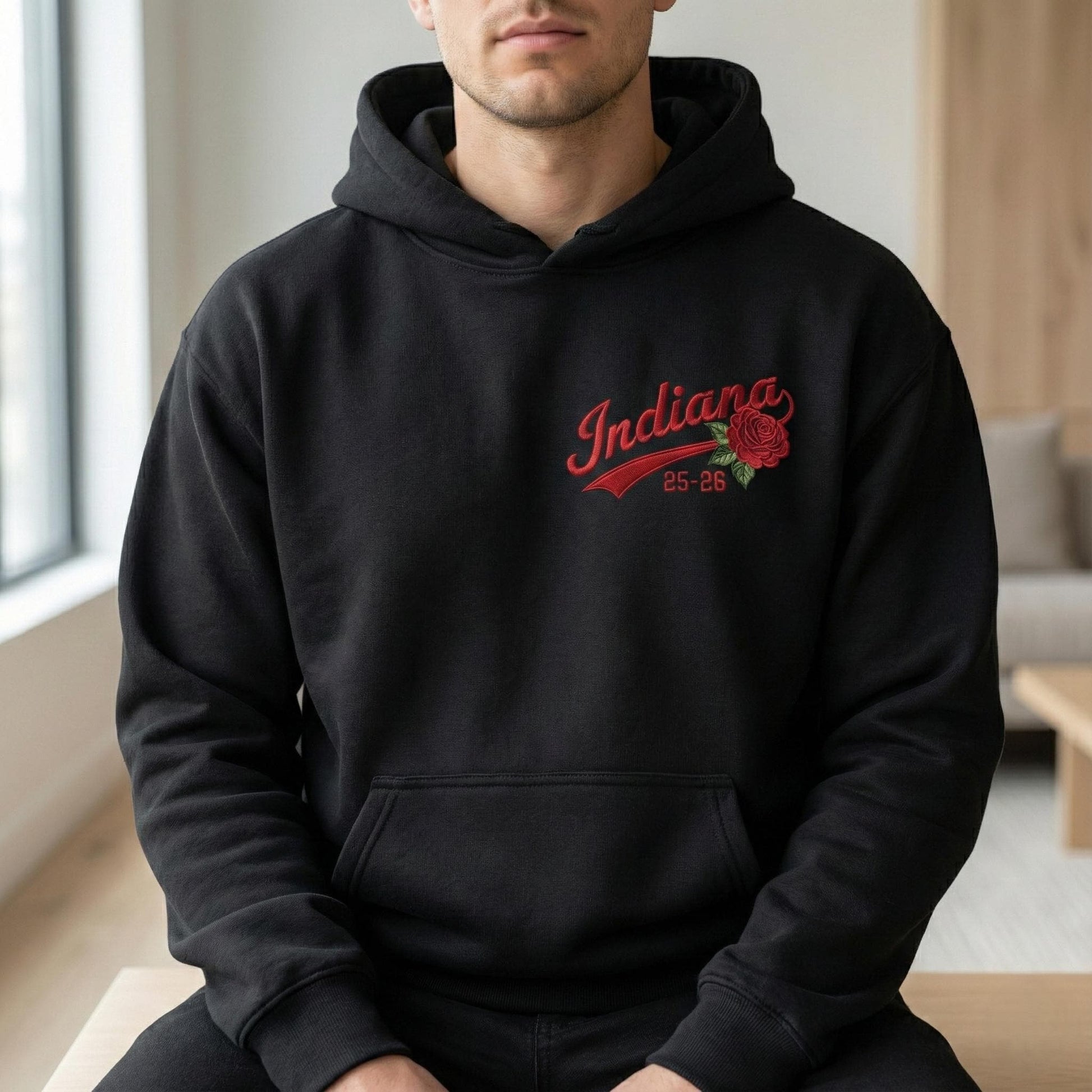 Embroidered Rose Bowl Indiana 25–26 Sweatshirt, Trendy Game Day Apparel, Unisex Hoodie for Men & Women, USA Football Tee