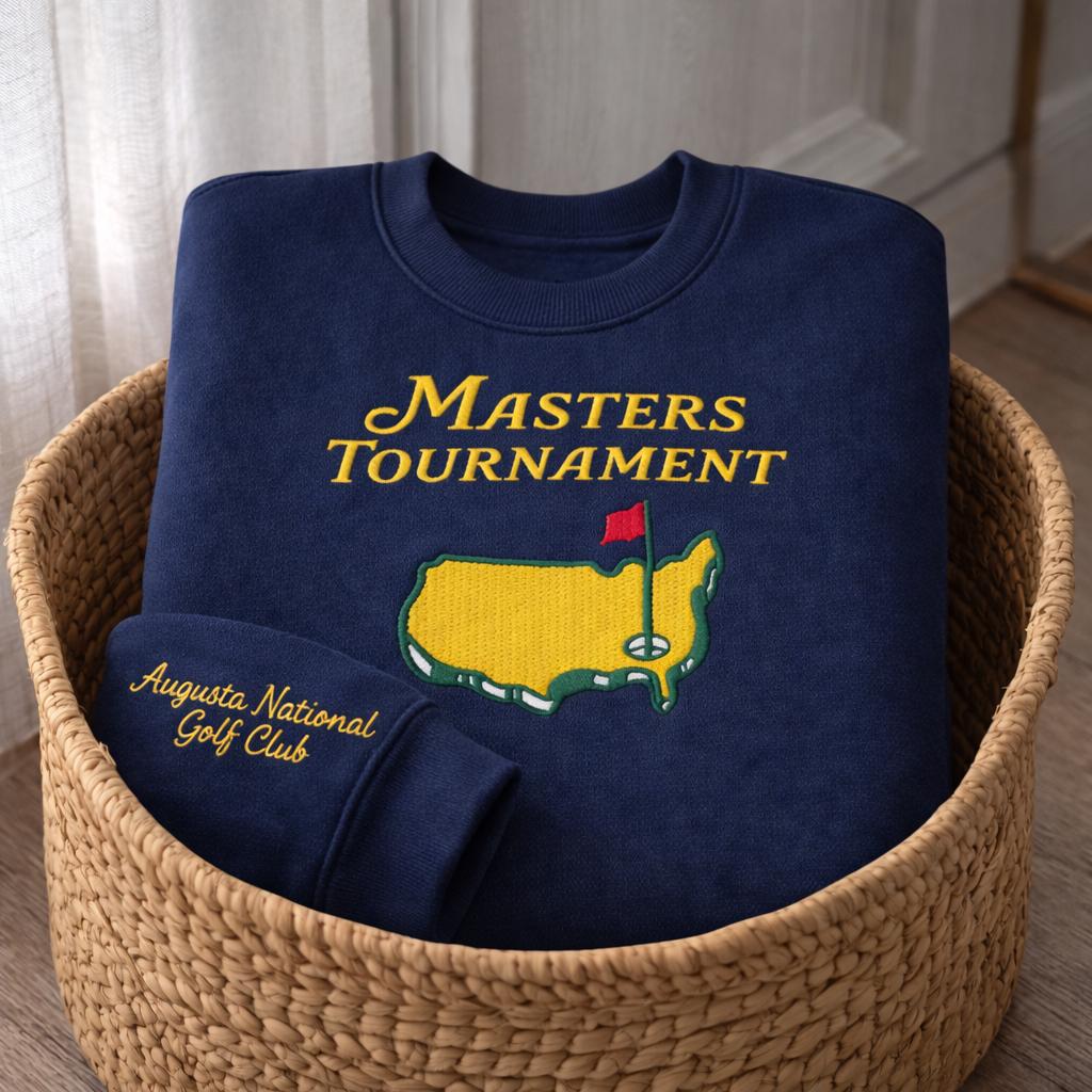 Masters Golf Legend Embroidered Sweatshirt, Augusta National Tournament Shirt, Champion Golfer Shirt, Golf Fan Classic Apparel, Spring Golf Gifts