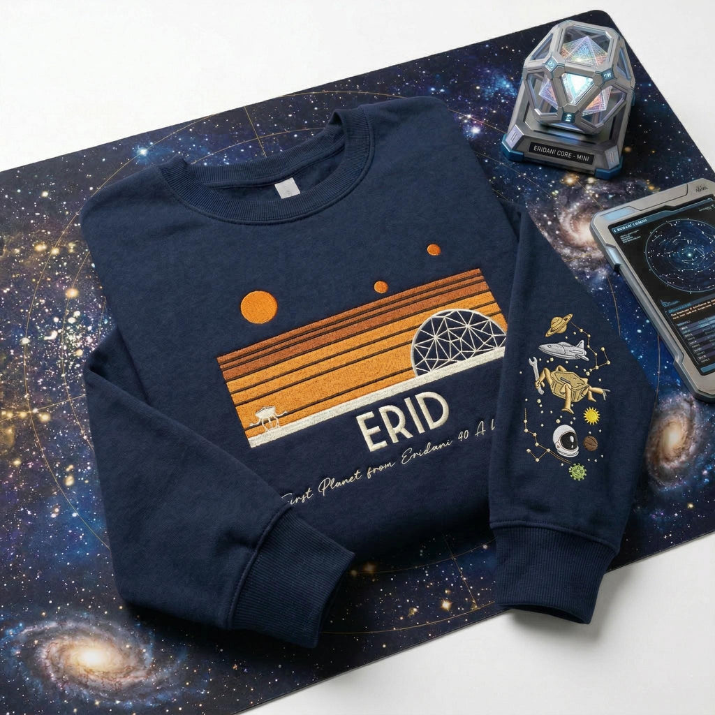 Embroidered Erid Planet Crewneck Sweatshirt, Project Hail Mary Sci-fi Bookish Apparel