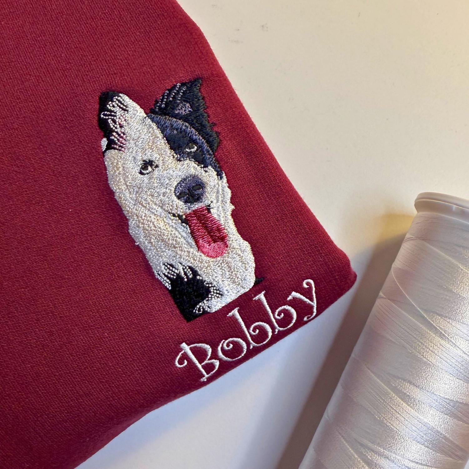 Custom Pet Embroidered Sweatshirt, Personalized Dog and Cat Portrait Hoodie, Unique Pet Face and Name Gift, Custom Embroidery for Pet Lovers