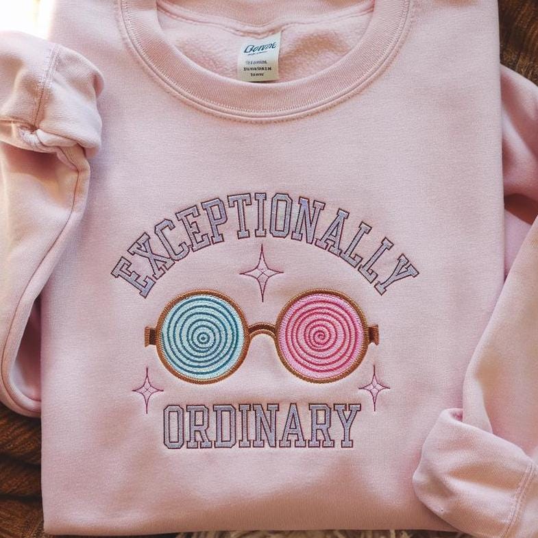 Magical Glass Embroidered Sweatshirt, Luna Bookish Shirt, Dramione Regulus Wizard School Top