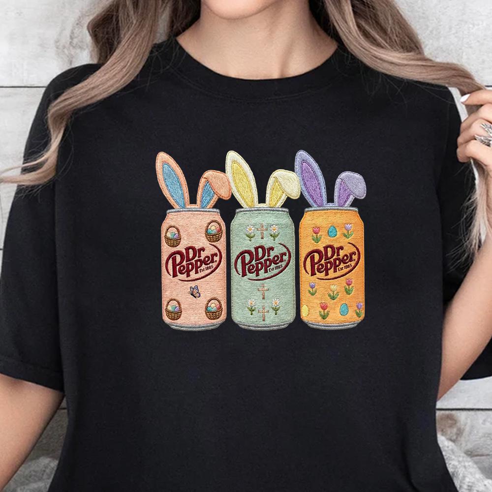Easter Dr Pepper Shirt, Easter Bunny Embroidered Sweatshirt, Bunny Easter Soda Hoodie, Cute Gift For Easter Day