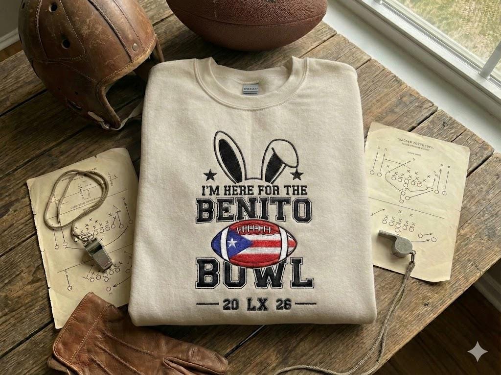 Embroidered Benito Bowl Sweatshirt – Football Fan Shirt 2026 | Puerto Rico Bowl Game Crewneck, Unisex Sports Gift