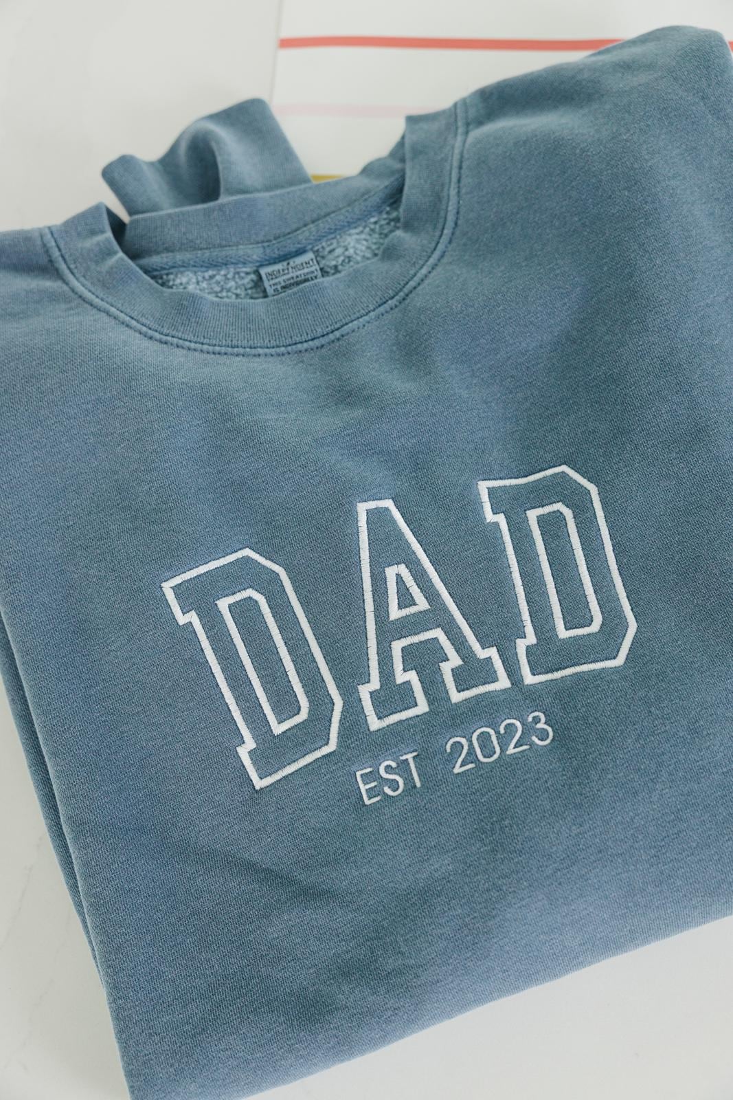 Men's Custom Embroidered Sweatshirt // Papa Est Sweatshirt, Custom Father Embroidered Gifts, Tee For New Dad, Embroidered Grandpa Sweatshirt