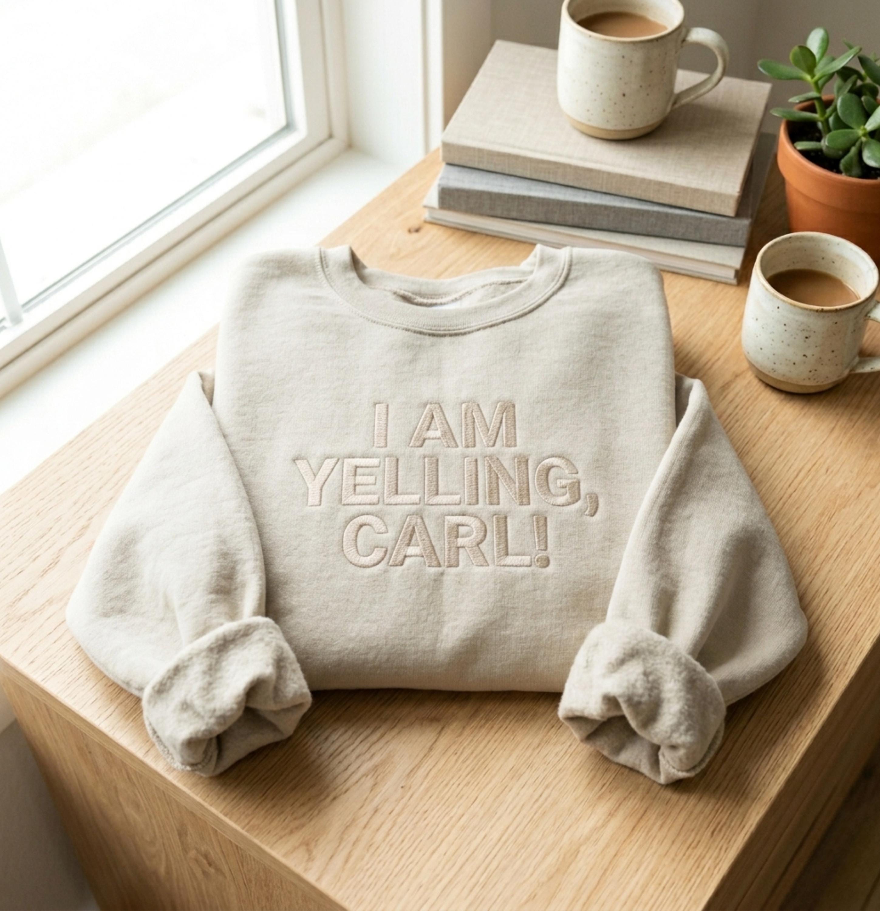 I Am Yelling Carl Embroidered Sweatshirt, Princess Donut Fan Art, Dungeon Crawler Carl Shirt, Cozy Gift