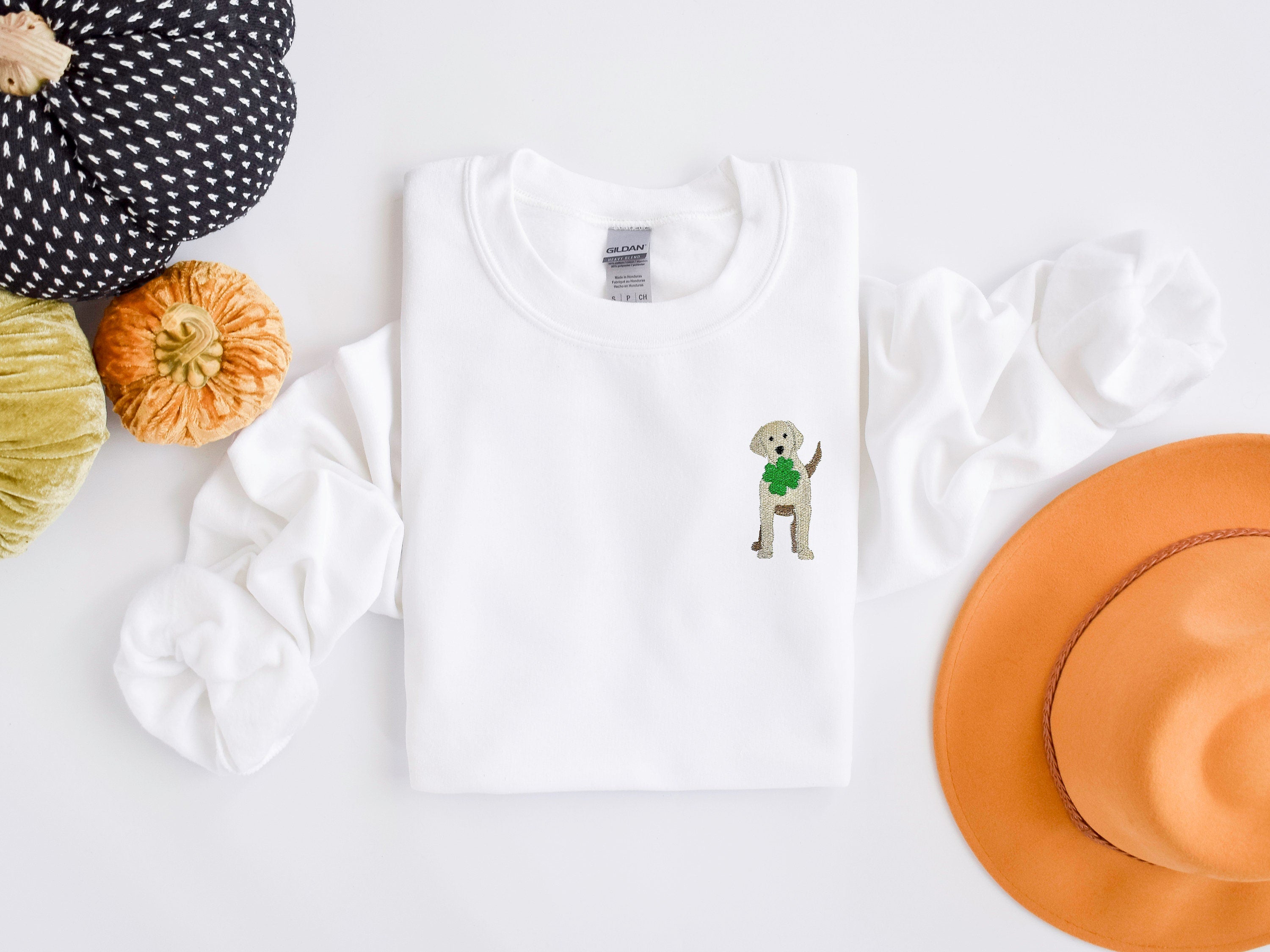 Embroidered St Patricks Day Sweatshirt, Embroidered Dog Sweatshirt, Embroidered Dog Lover Shirt, Lucky Dog Shirt, St Patricks Day Dog Shirt
