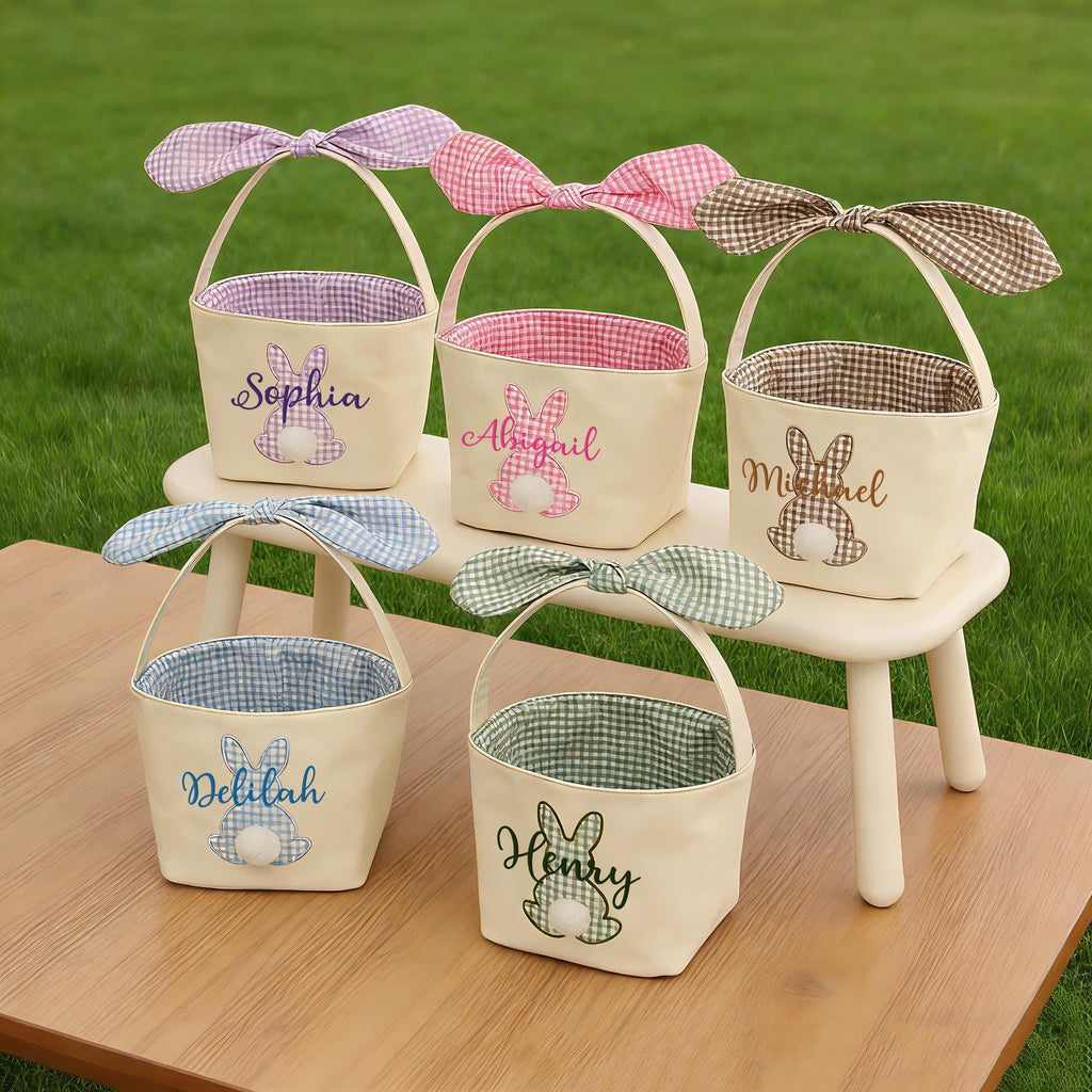 Personalized Easter Basket, Spring Egg Hunt Bucket, Custom Easter Egg Hunt Gift for Kids, Baby's First Easter Keepsake