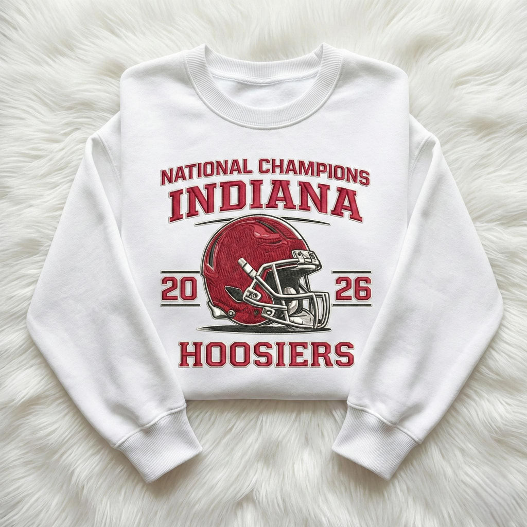 Indiana Football Embroidered 2026 National Champs Hoodie, Trendy Game Day T-Shirt, Unisex Sweatshirt, College Football Fan Gift