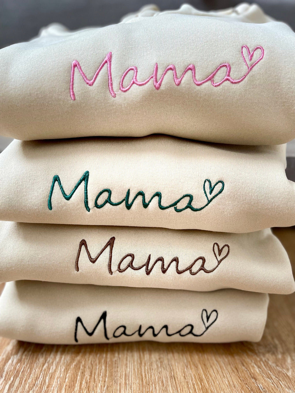 Personalized Mama Hoodie with Names on Sleeve, Custom Embroidered Cuff Sweatshirt, New Mom Hoodie, Mama Jumper, Mother’s Day Gift for Her