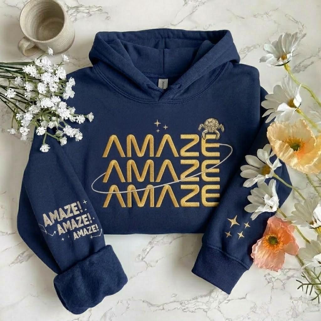 Embroidered Space Galaxy Amaze Crewneck, Space Universe Lover Embroidered Sweatshirt, Bookish Lovers Clothing Gift