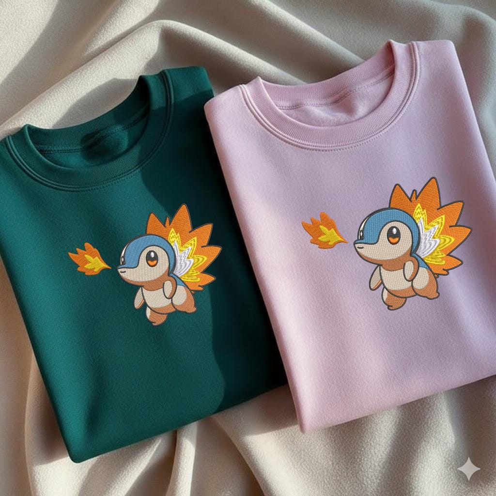 Cyndaquil Embroidered, Hoodie Evolution Gifts For Fans, Poke Embroidery