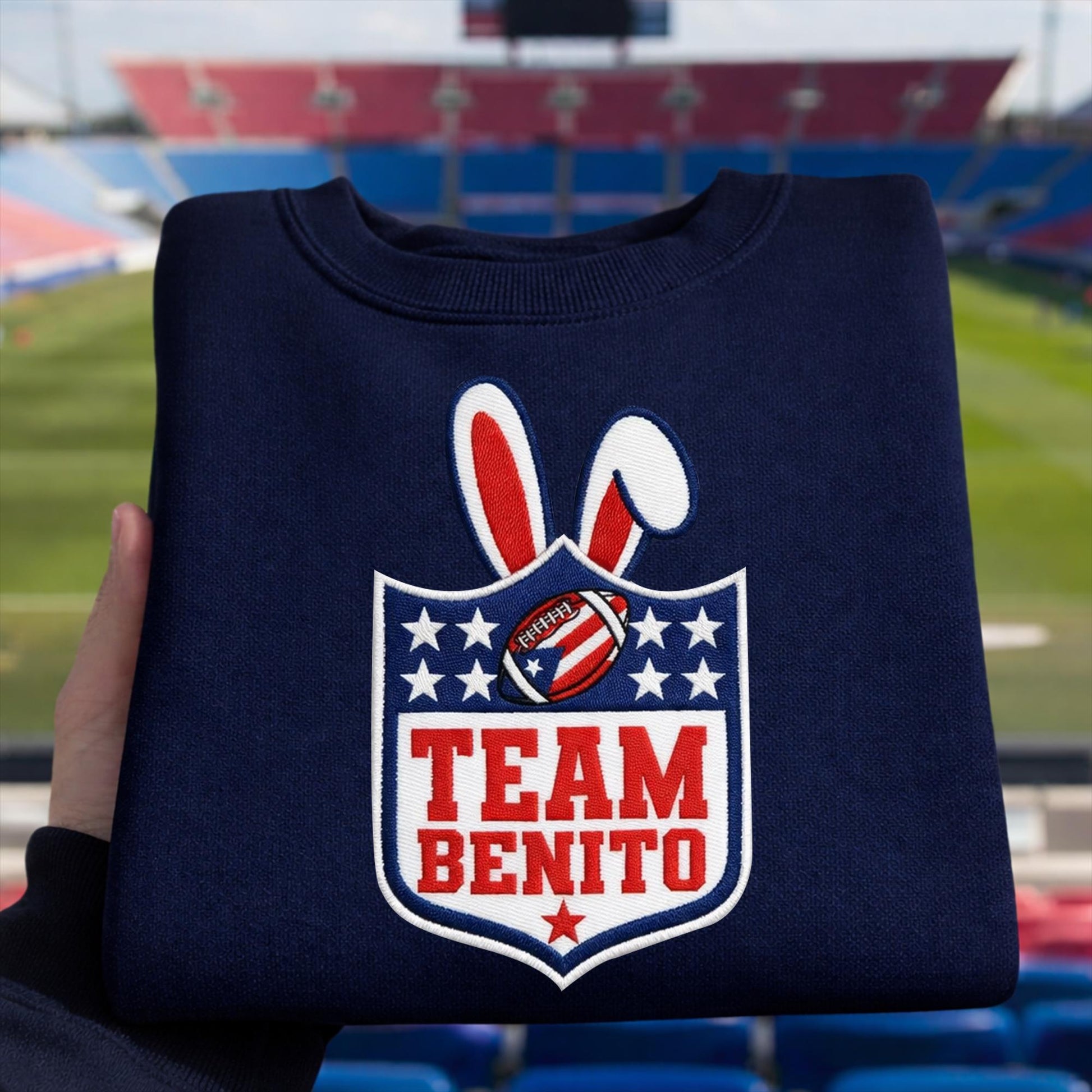 Embroidered Team Benito Football Sweatshirt – Game Day Shirt, Football Fan Sports Gift, Unisex Hoodie for Men & Women, Bowl Game 2026