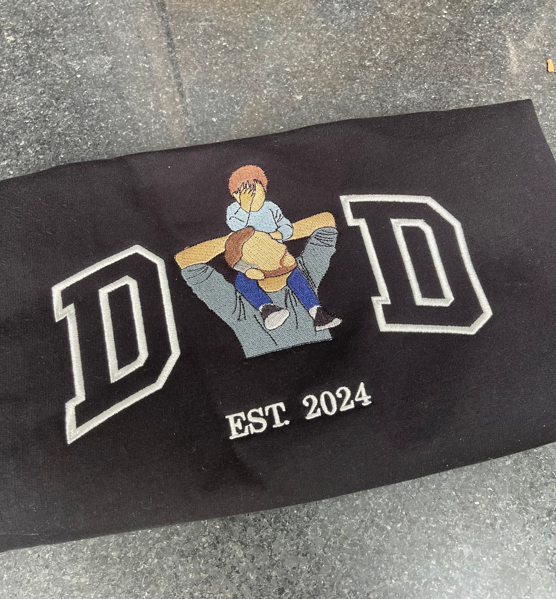 Embroidered Dad Shirt, Custom Father Embroidered T-Shirt, Personalized Photo Shirt