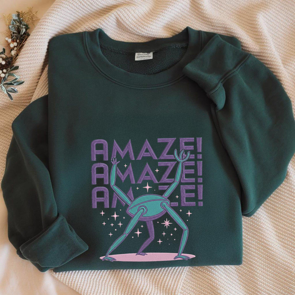 Embroidered Amaze Amaze Amaze Sweatshirt, Book Lovers Gift, Funny Space Quote Sweatshirt