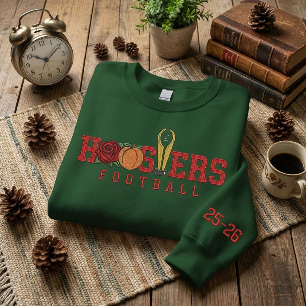 Embroidered Indiana Rose Bowl and Peach Bowl Champs Sweatshirt, Indiana Football T-shirt, Rose Bowl Tee, Game Day, Fans Gift, Hoosiers Gift