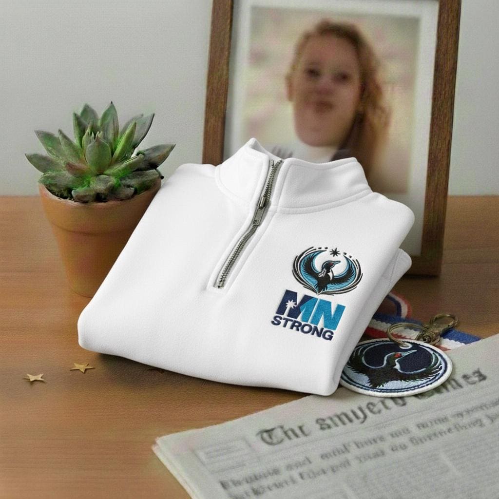 Minnesota Strong Embroidered Quarter Zip Sweatshirt, Alliance Political Shirt, Protest Flair, Political Statement Gifts, Resistance Rebel