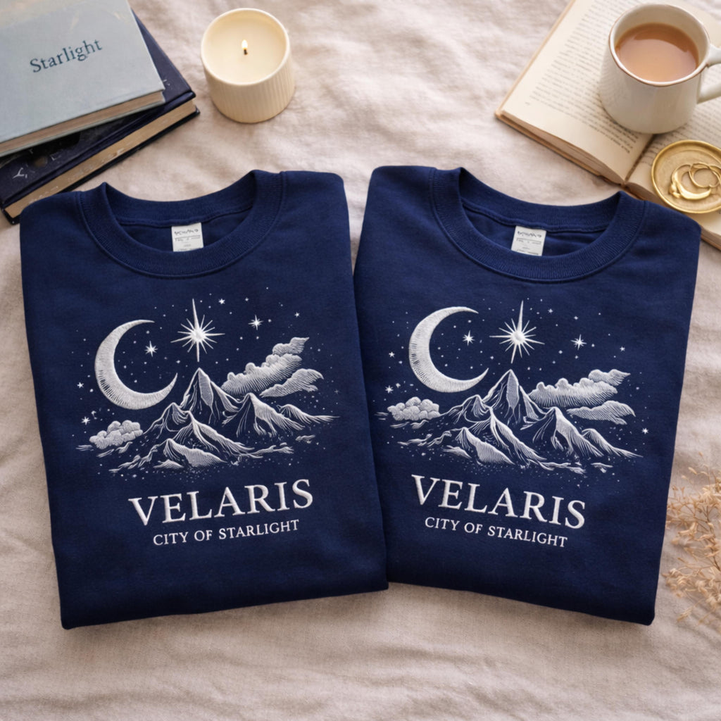 Velaris Embroidered Sweatshirt, City of Starlight, Acotar Fan Tee