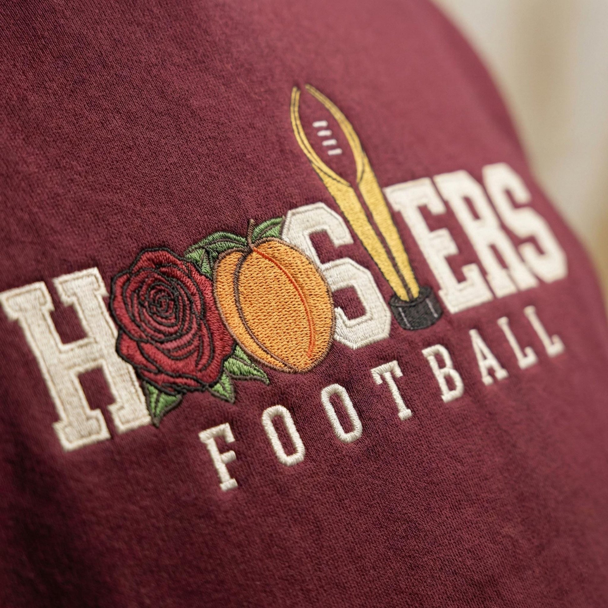 Embroidered Indiana Champions 2025–2026 Quarter Zip Sweatshirt – Indiana Football Trophy Sweater, Unisex Hoosiers Fan Apparel