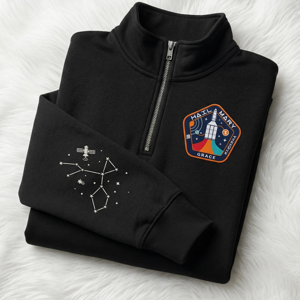 Project Hail Mary Grace Embroidered Sweatshirt, Sci-Fi Space Quote Sweater