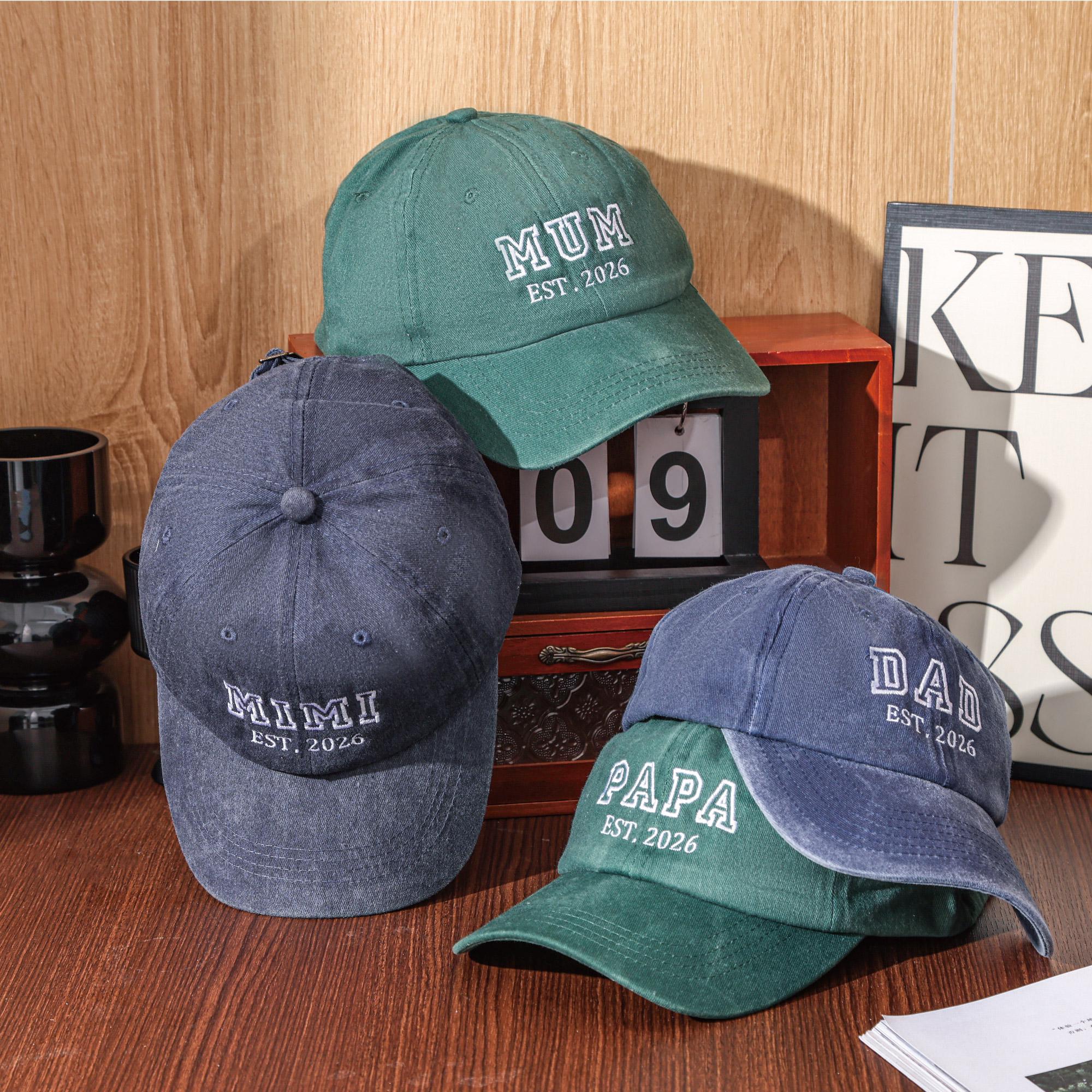 Personalized Dad Embroidered Hat, Custom Text Baseball Cap, Gift for New Dad Mom, personalised hat,girl dad cap