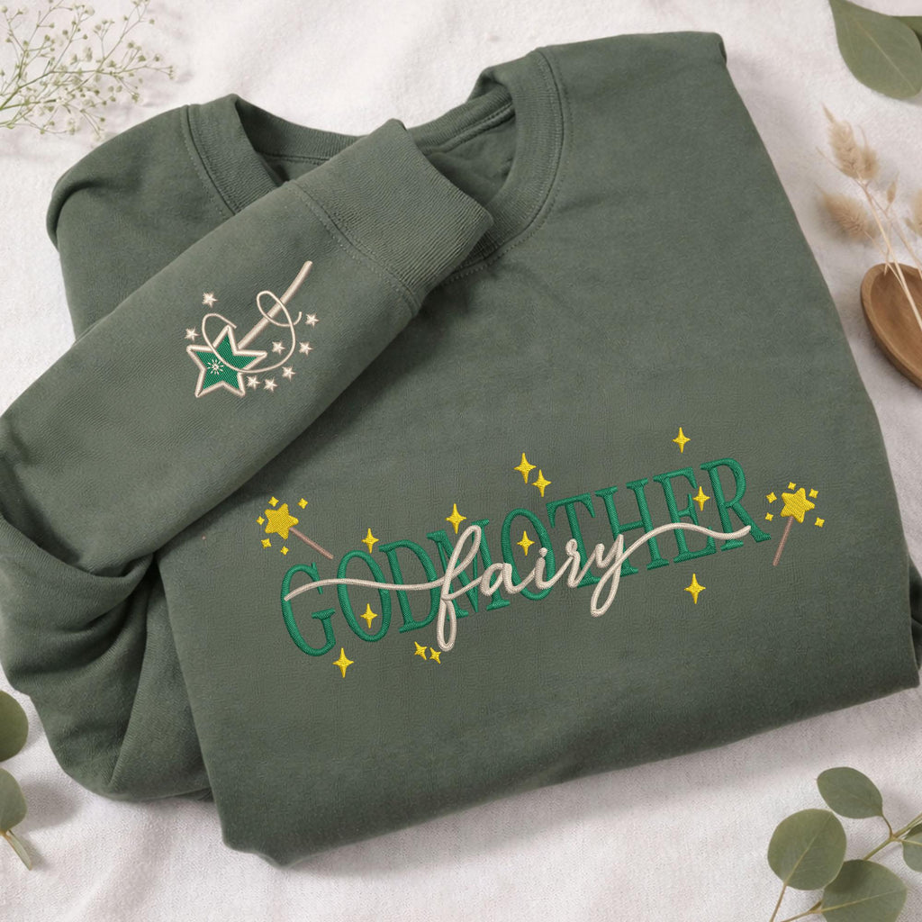 Personalized Godmother Sweatshirt: Embroidered Christening Gift