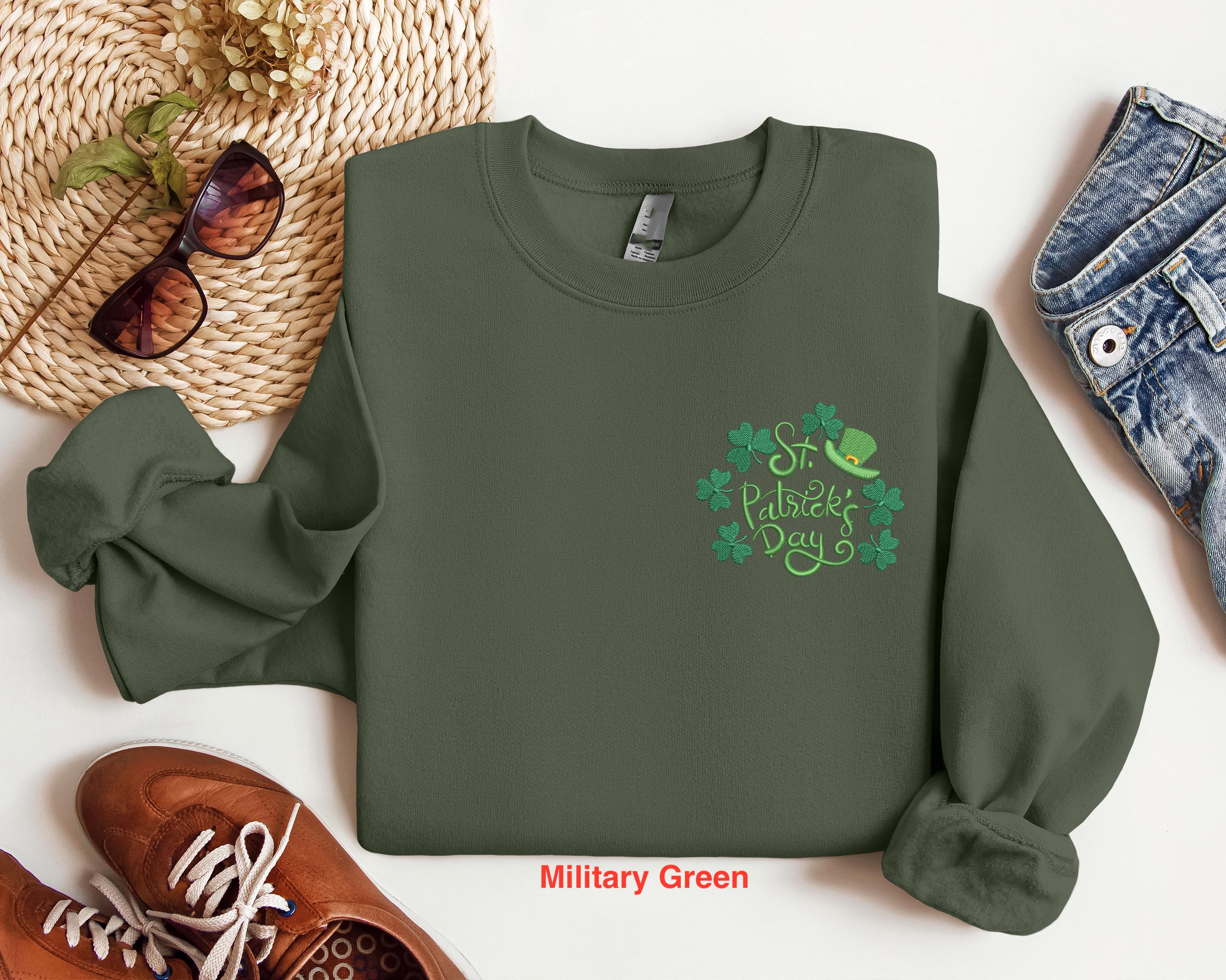 St Patricks Day Embroidered Shirt, Embroidered St Patricks Day Sweatshirt, Irish Day Sweater, St Patricks T-shirt, Irish Embroidered Shirt