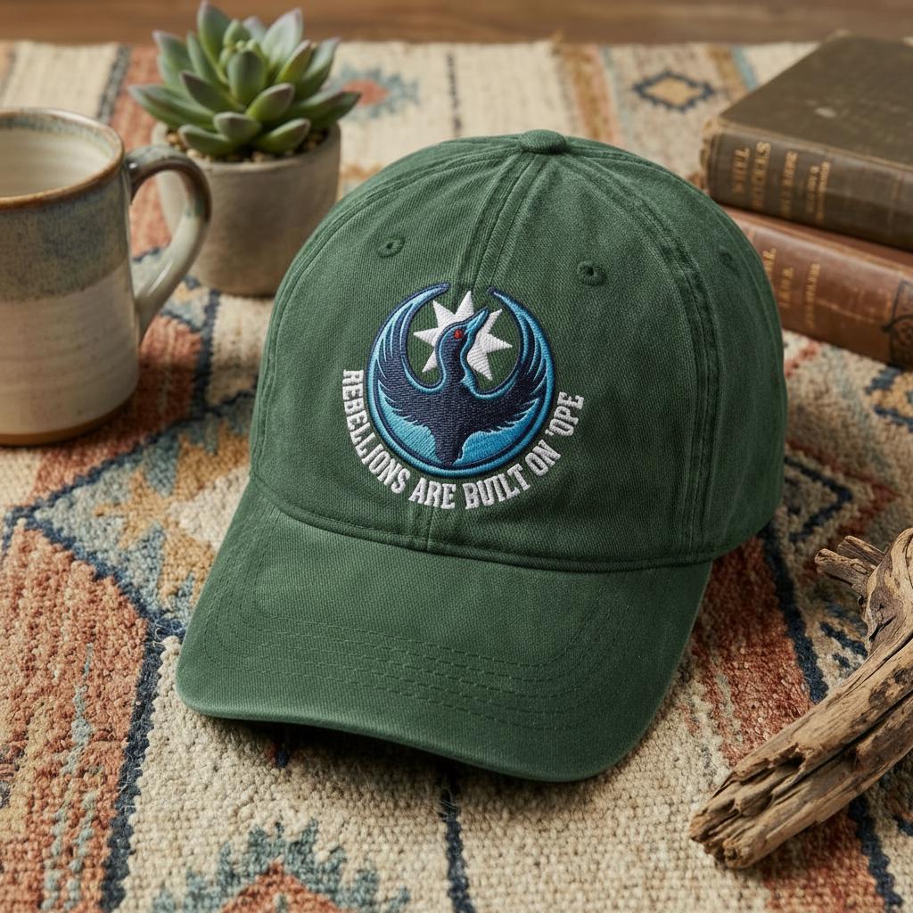 Rebellions Are Built On Hope Embroidered Hat, Minnesota Rebel Alliance Political Hat, MN State Bird Loon Protest + Resistance Hat
