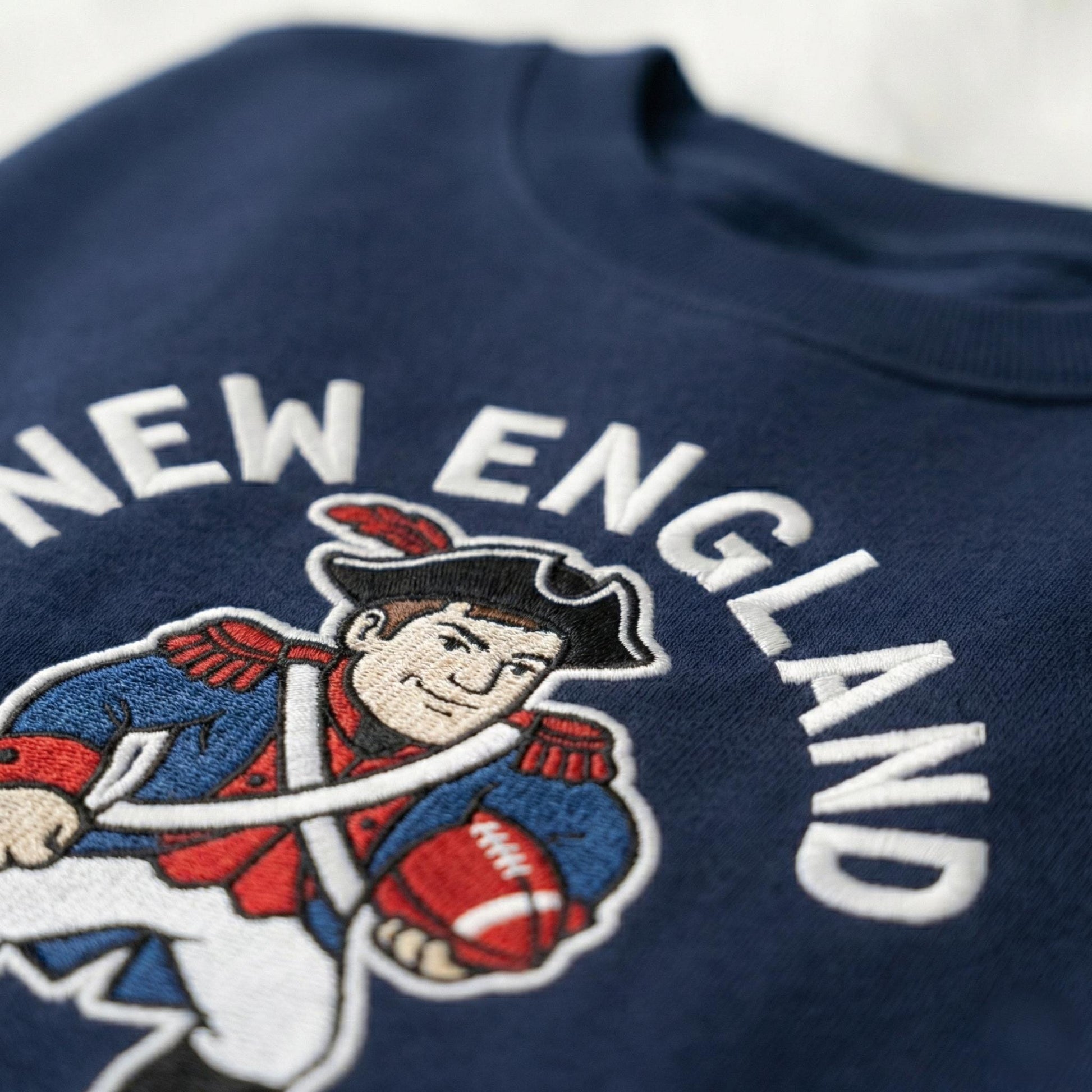 New England Football Embroidered Sweatshirt – Patriots Fan Gift Crewneck | Game Day Hoodie | Drake Maye Inspired Apparel