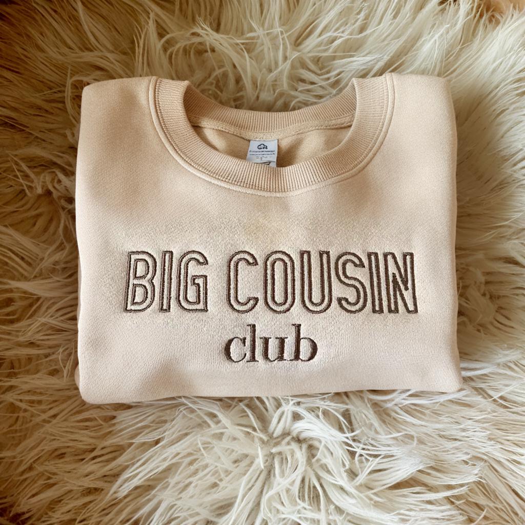 Big Cousin Embroidered Shirt, Future Big Cousin, Big Cousin Shirts Pregnancy Announcement, Baby Announcement Shirt, Baby Shower Gift
